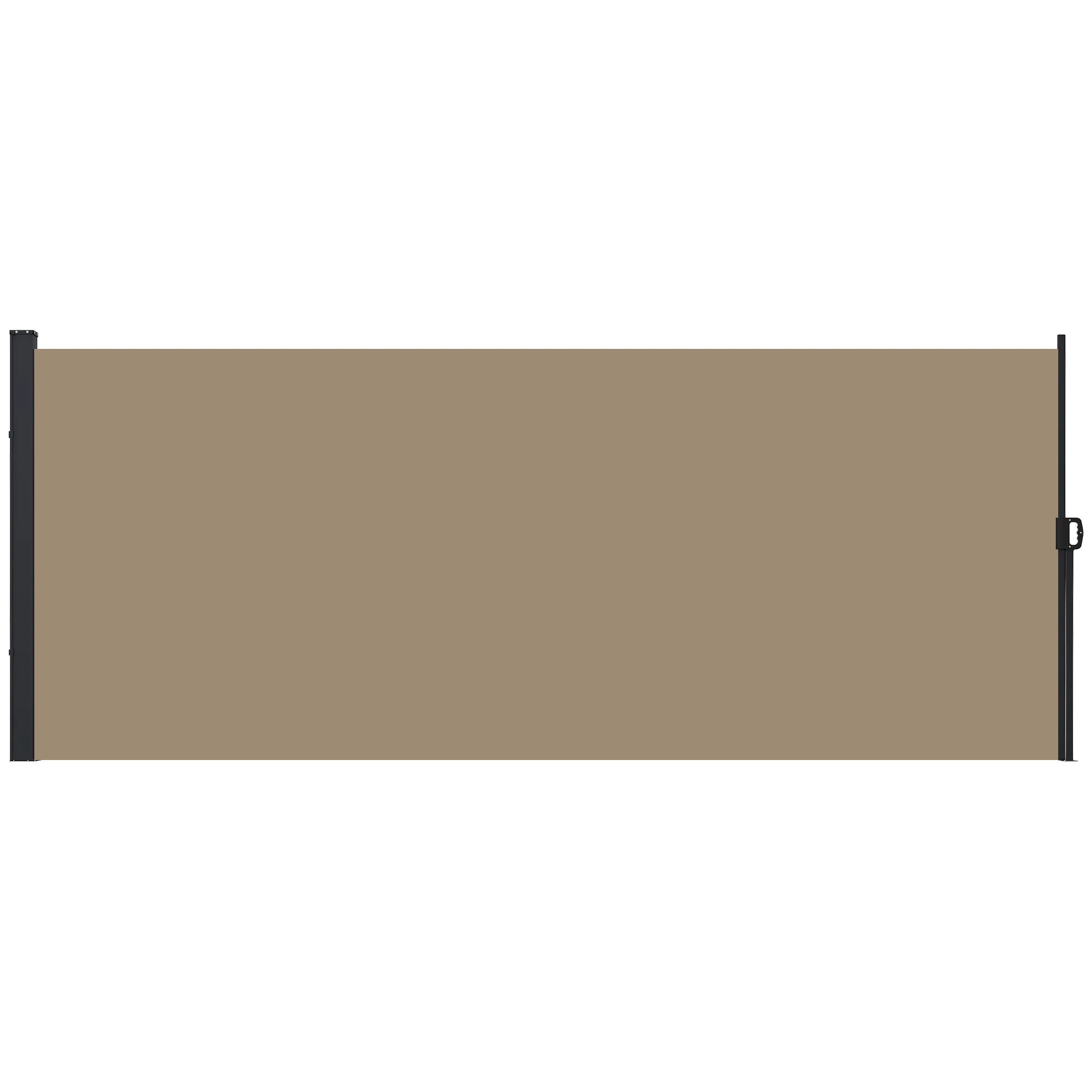 Outsunny Side Awning Retractable, Privacy Screen, 400x180cm, Khaki
