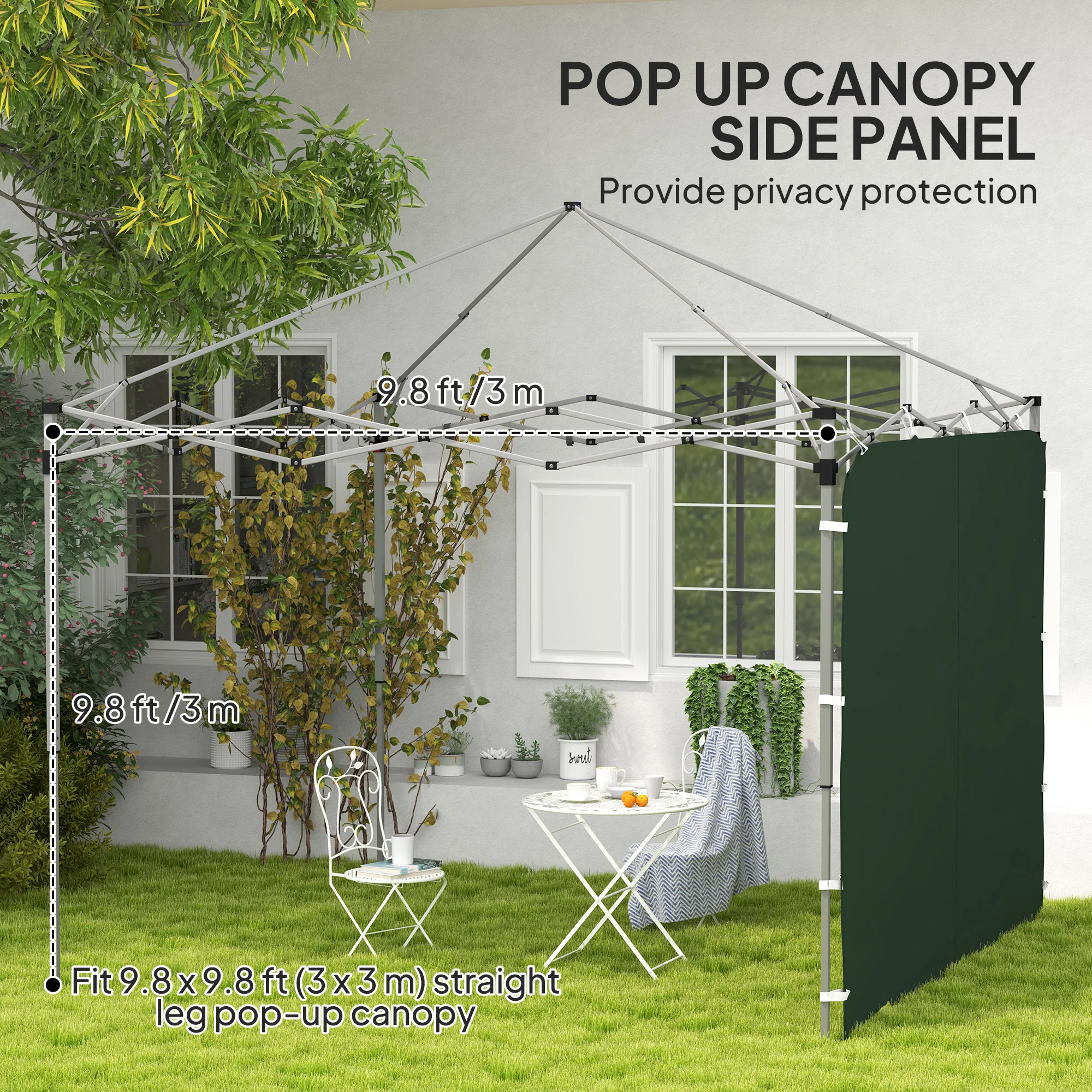 Outsunny Side Panel for 3x3 m Pop Up Gazebos, 1 Pack Sidewall Only - Image 21