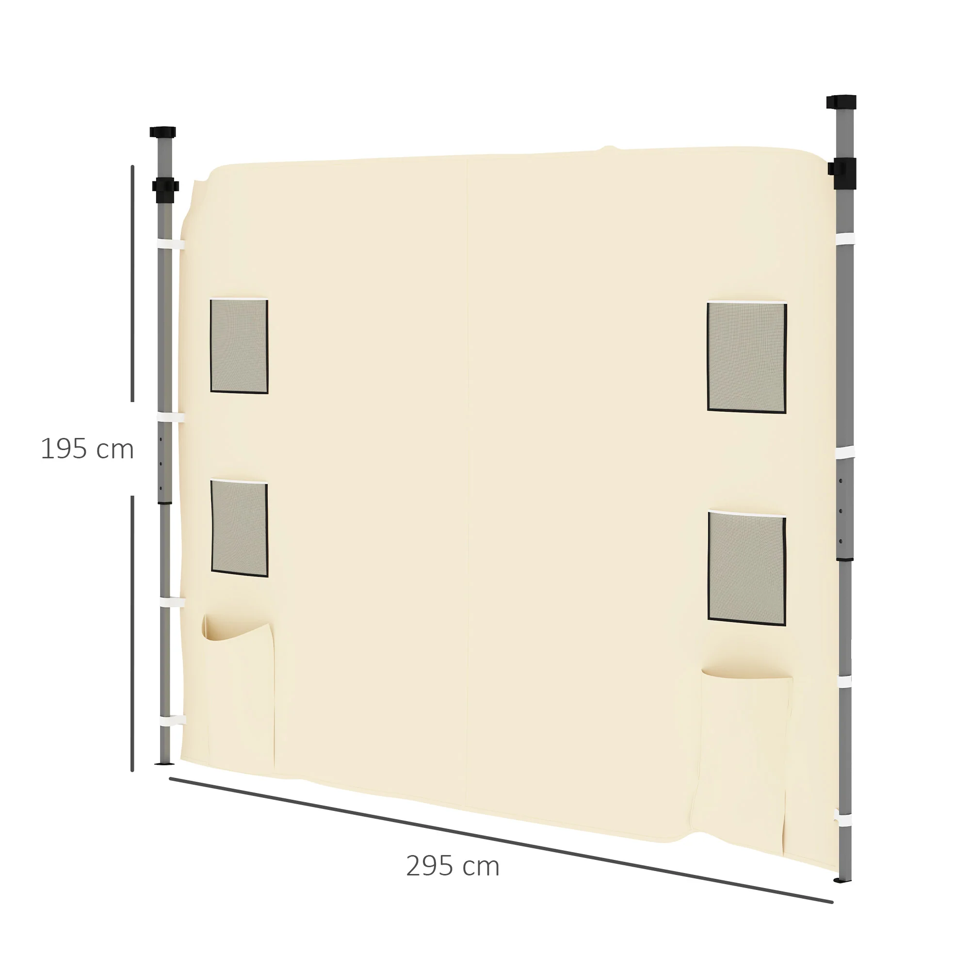 Outsunny Side Panel for 3x3 m Pop Up Gazebos, 1 Pack Sidewall Only - Image 5