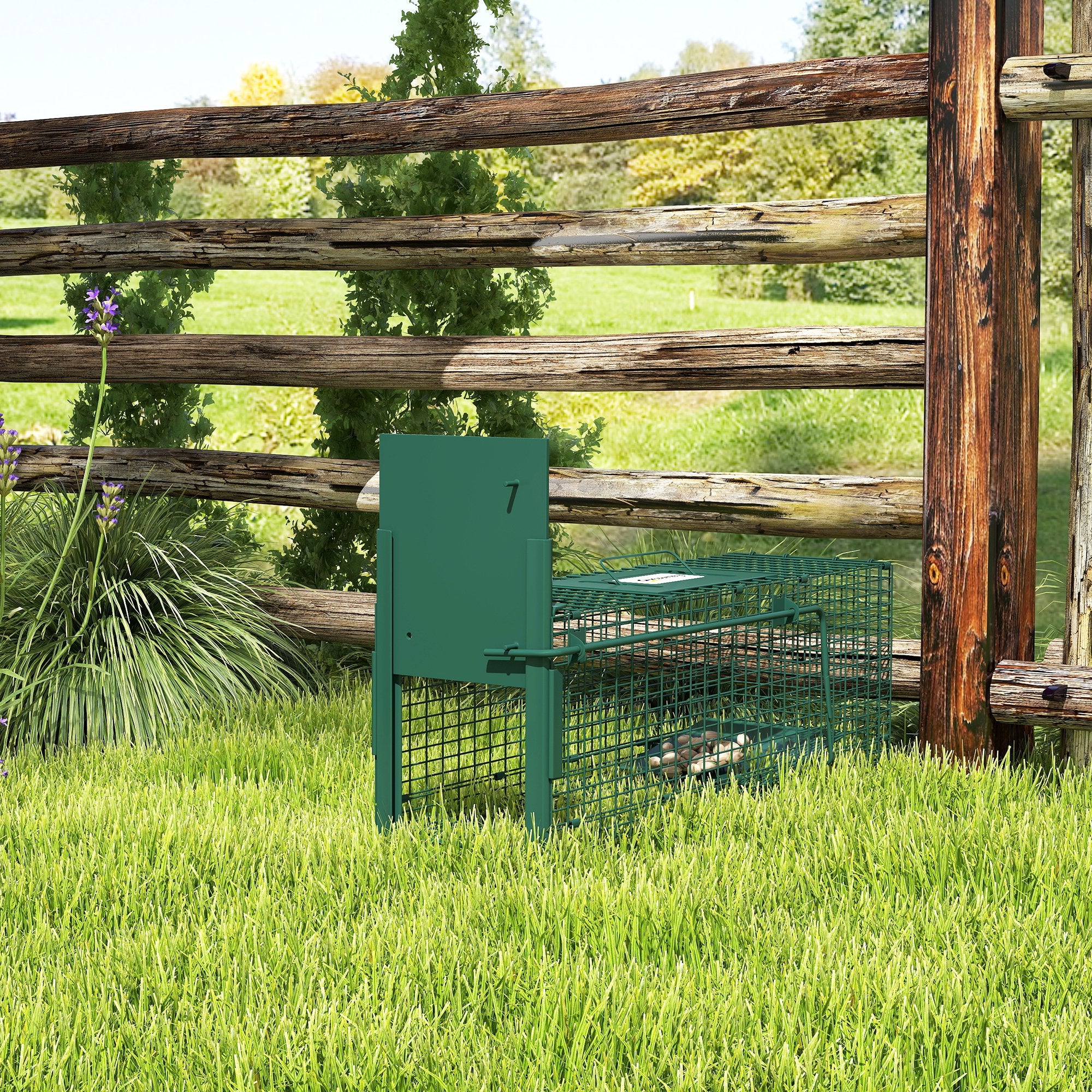Outsunny Single Door Rat Trap For Small Animals, Dark Green - Image 2