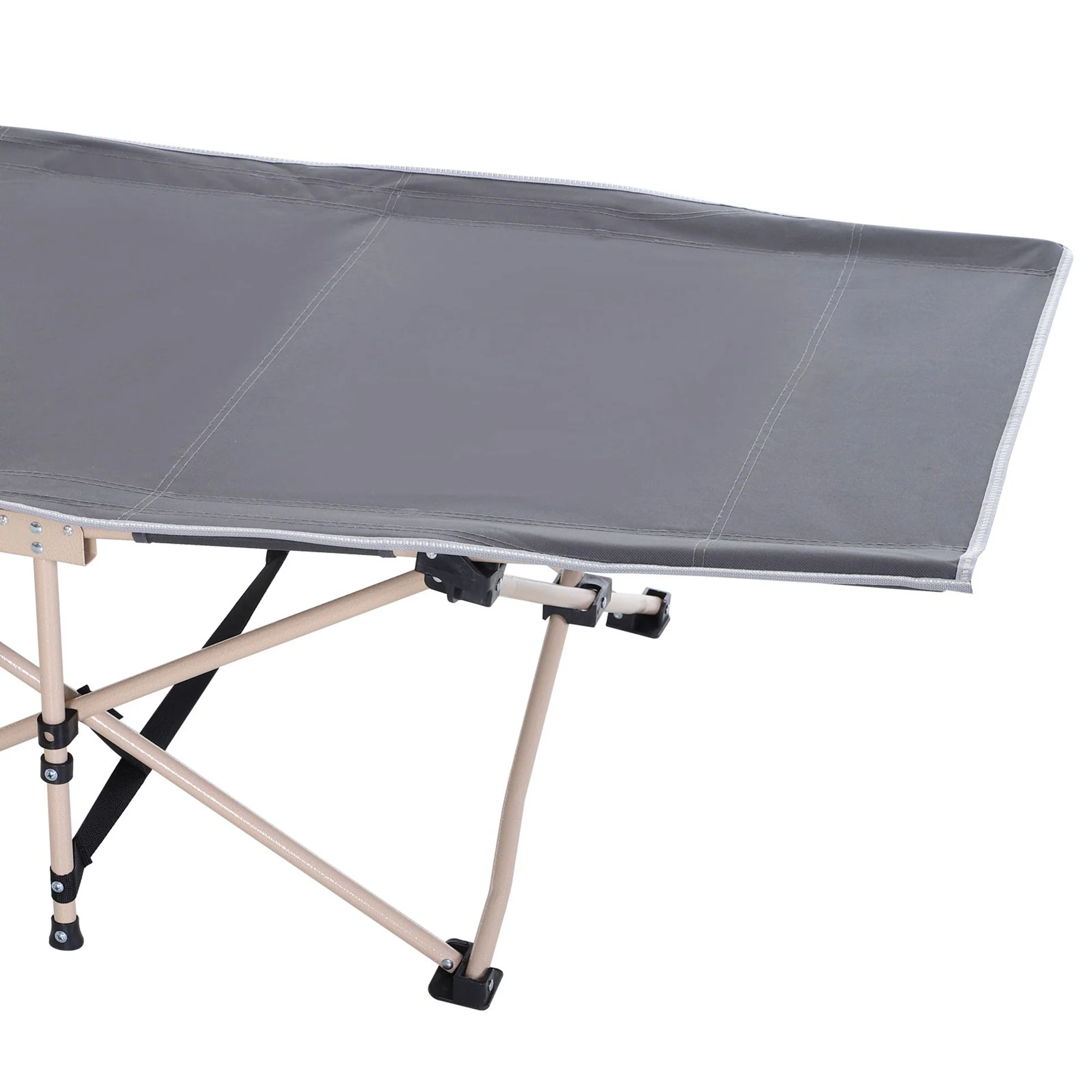 Outsunny Single Portable Outdoor Military Sleeping Bed Camping Cot Grey - Image 8