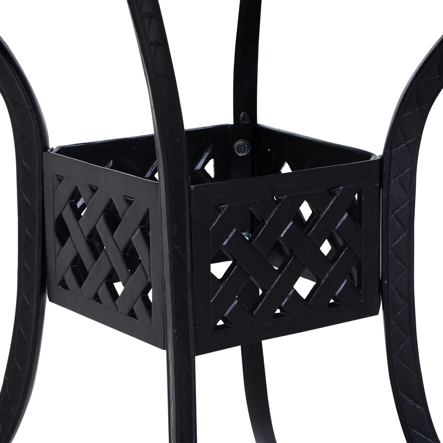 Outsunny Square Aluminium Outdoor Garden Dining Table with Umbrella Hole, Black - Image 8