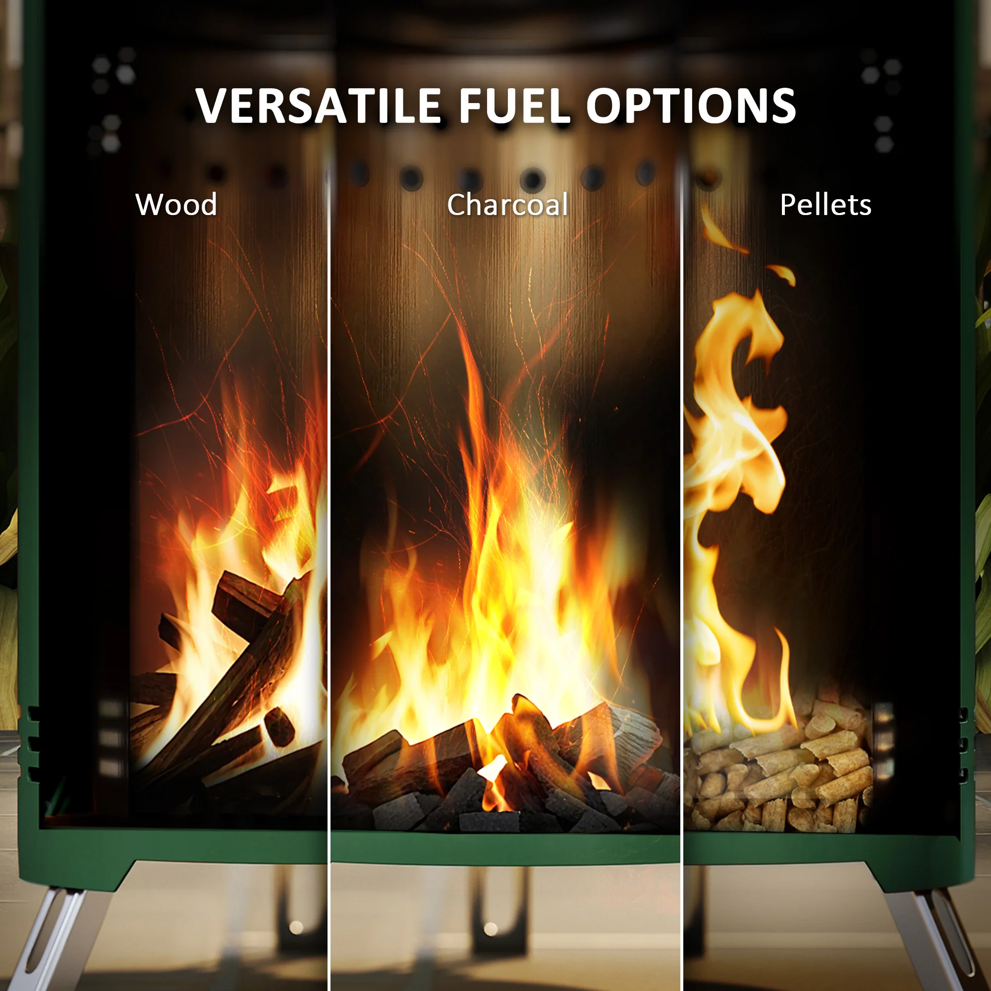 Outsunny Stainless Steel Smokeless Wood Burning Firepit Garden Fire Pit - Image 13