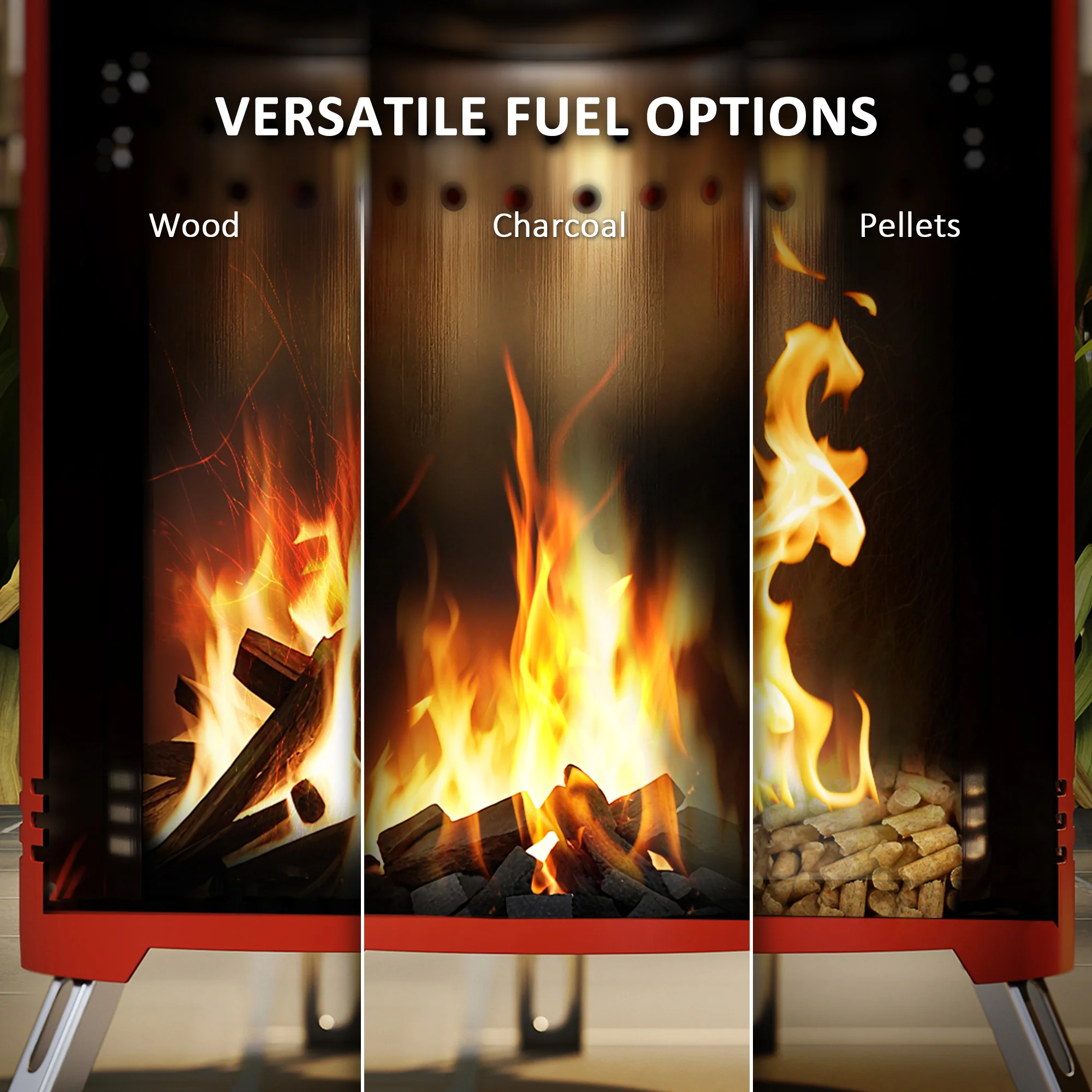 Outsunny Stainless Steel Smokeless Wood Burning Firepit Garden Fire Pit - Image 22