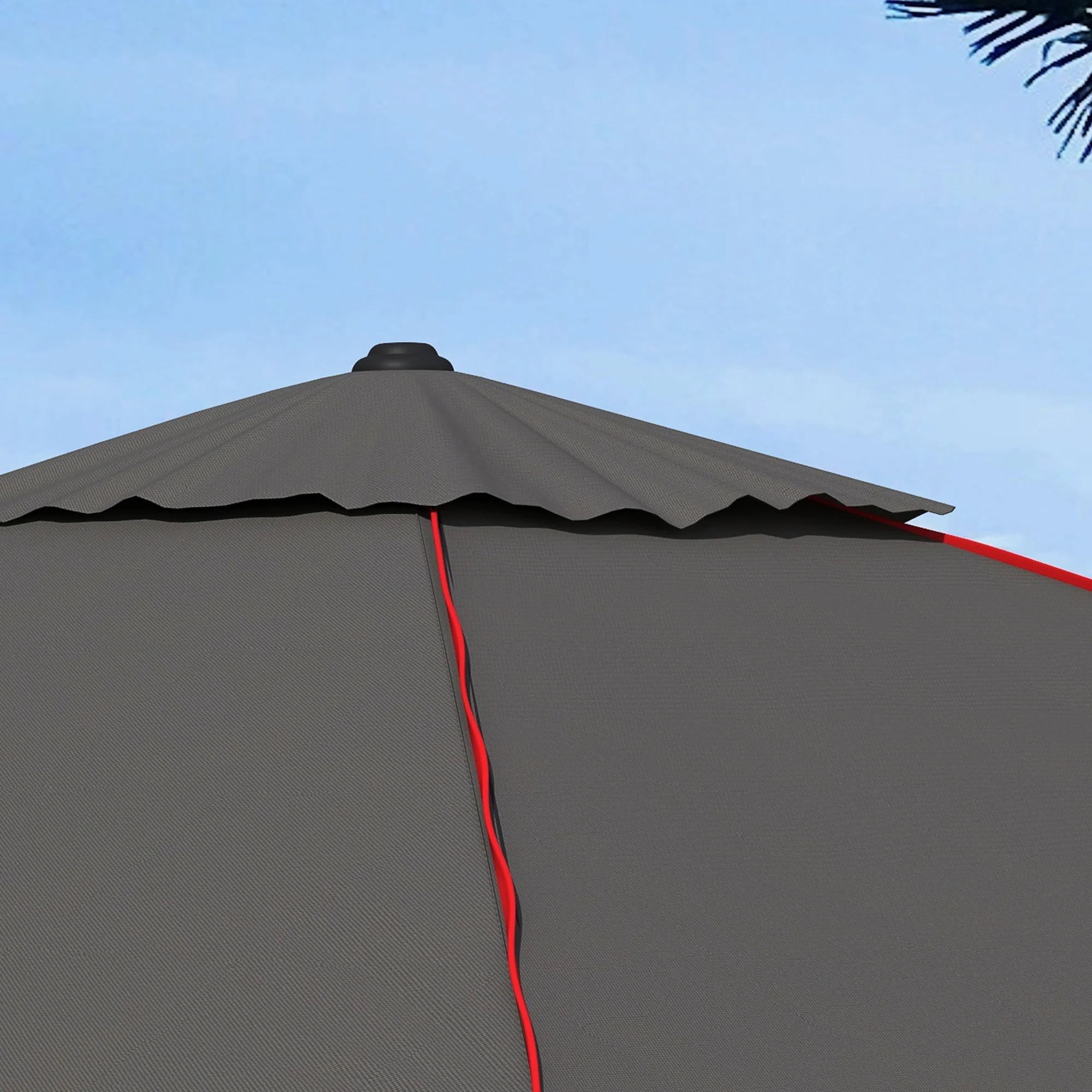 Outsunny Sun Parasol with Vent, Table Umbrella for Patio, Garden, Pool, Grey - Image 9
