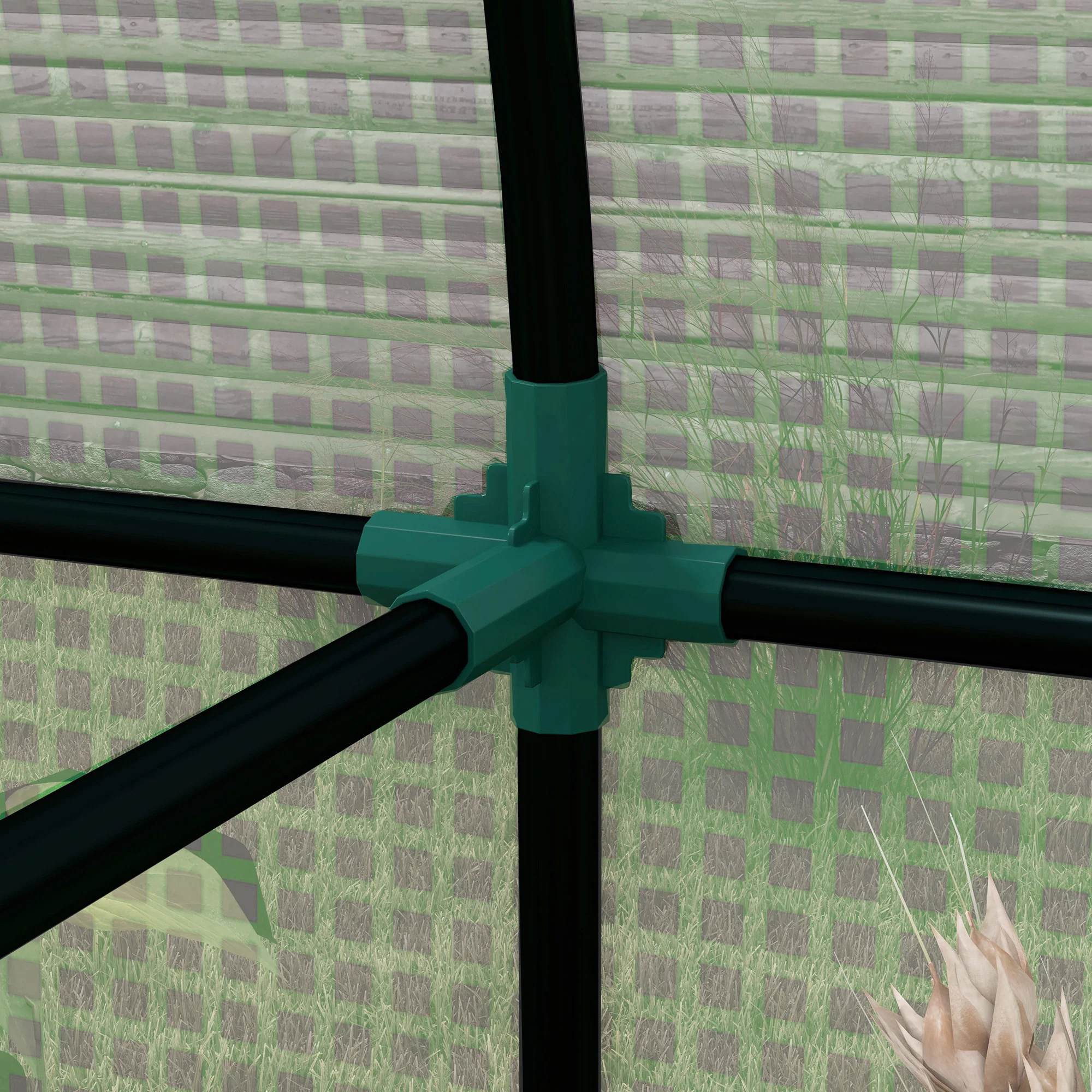 Outsunny Tomato Greenhouse with 2 Roll-up Doors and 4 Mesh Windows, Green - Image 8