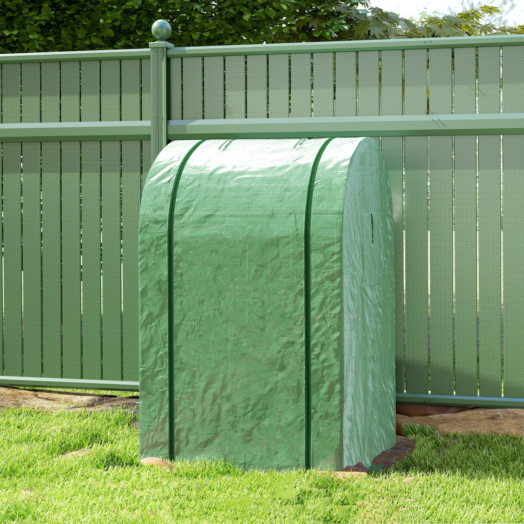 Outsunny Tomato Greenhouse with Roll-up Door, 94 x 94 x 150cm, Green - Image 8