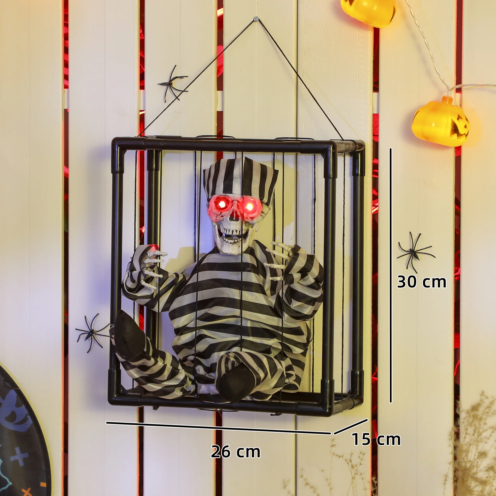 Outsunny Voice Activated Animatronics Hinging Skeleton Halloween Decoration - Image 3