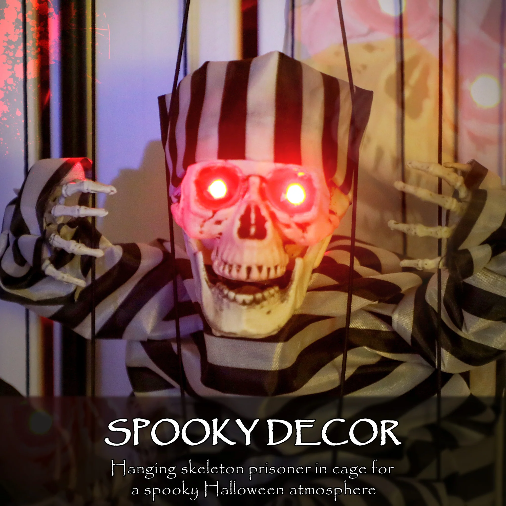 Outsunny Voice Activated Animatronics Hinging Skeleton Halloween Decoration - Image 4