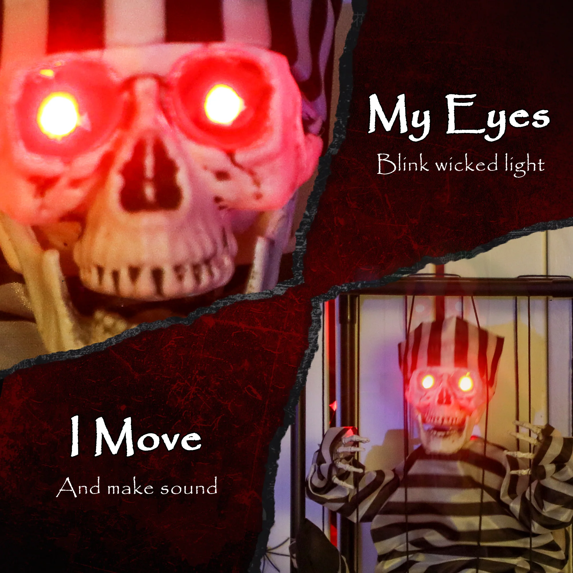 Outsunny Voice Activated Animatronics Hinging Skeleton Halloween Decoration - Image 5