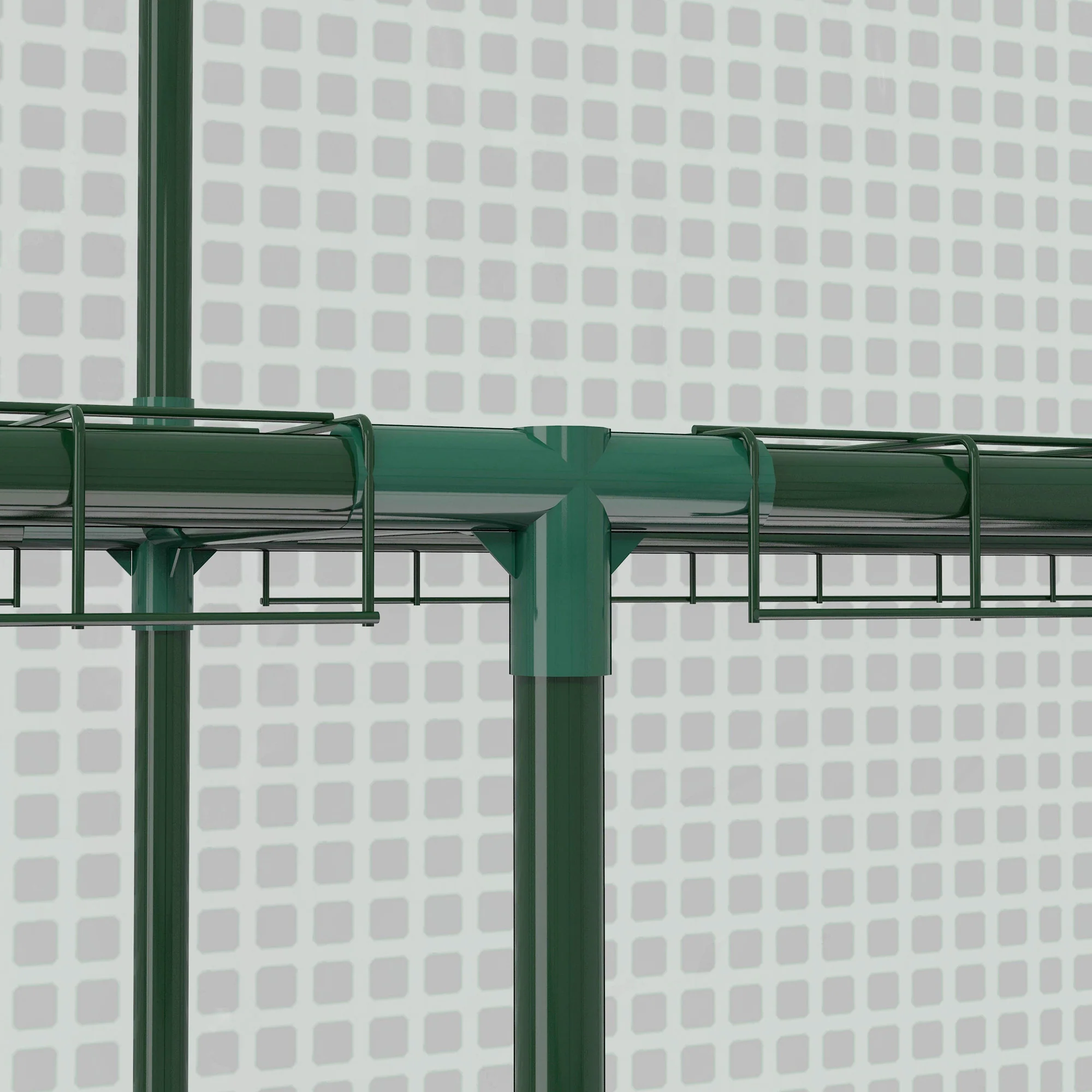 Outsunny Walk-in Outdoor Green House with Door and Mesh Windows, Green - Image 9