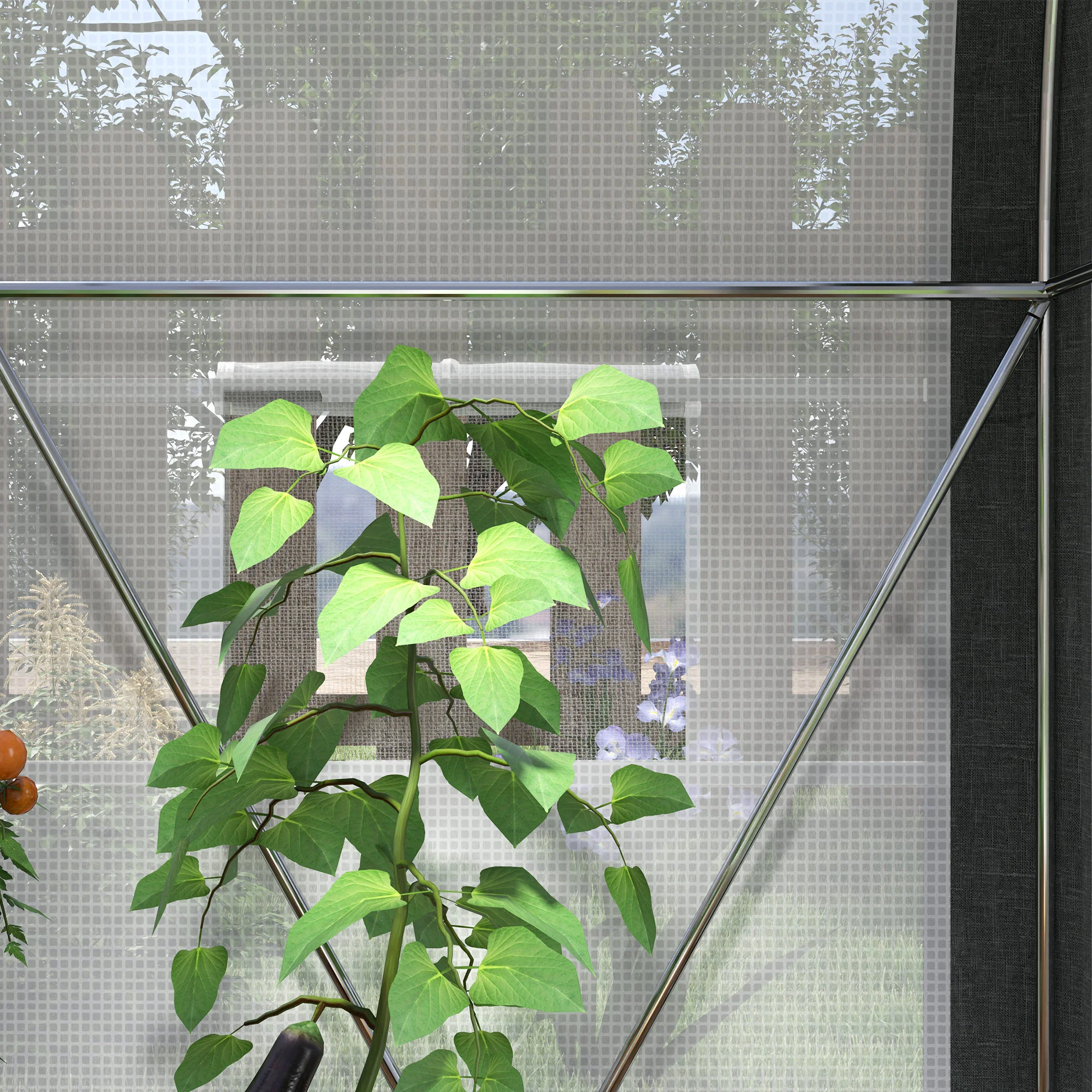 Outsunny Walk-in Tunnel Greenhouse, Upgraded Structure, Mesh Door & Windows - Image 18