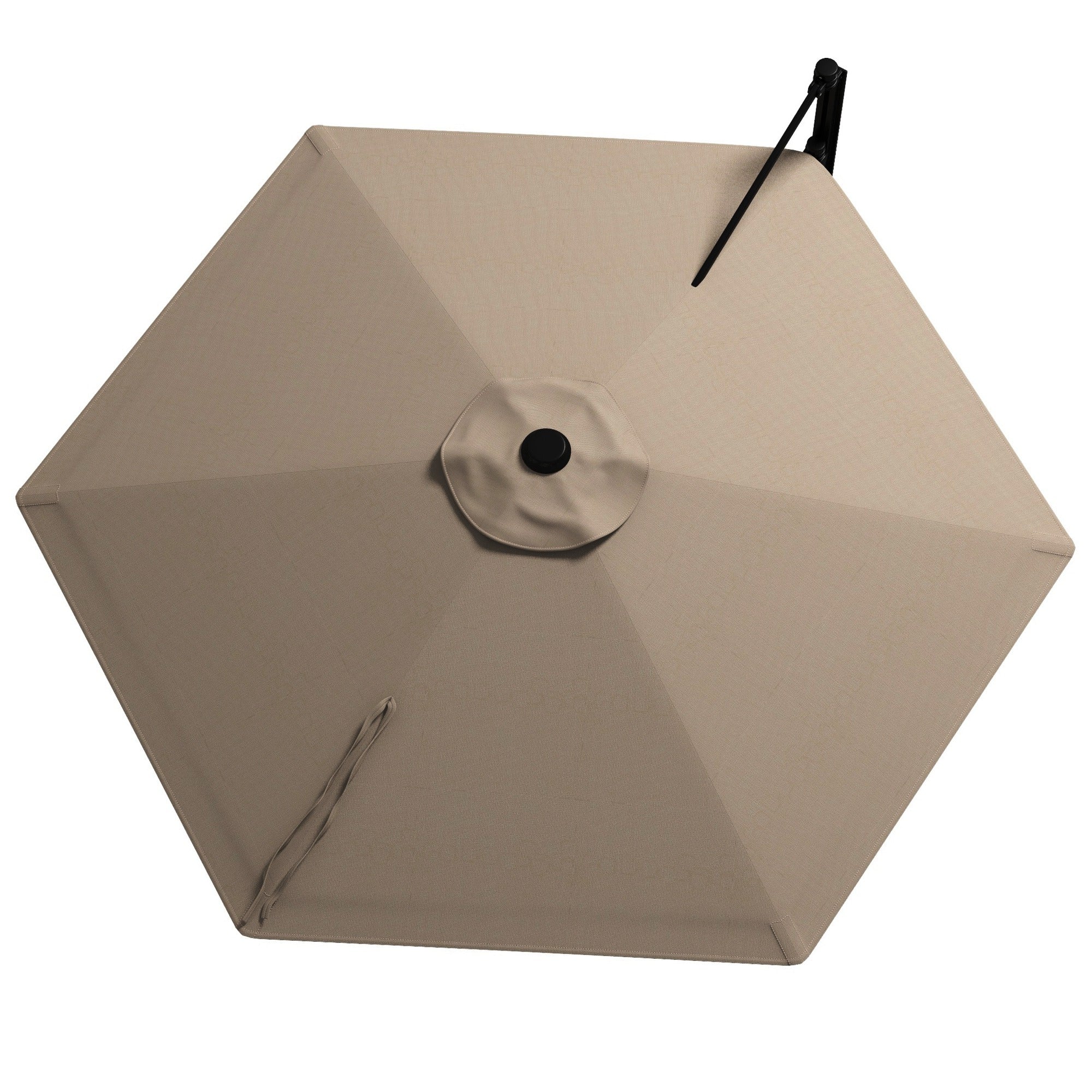 Outsunny Wall-Mounted Parasol Patio Umbrella With Hand To Push System - Khaki/Grey - Image 9