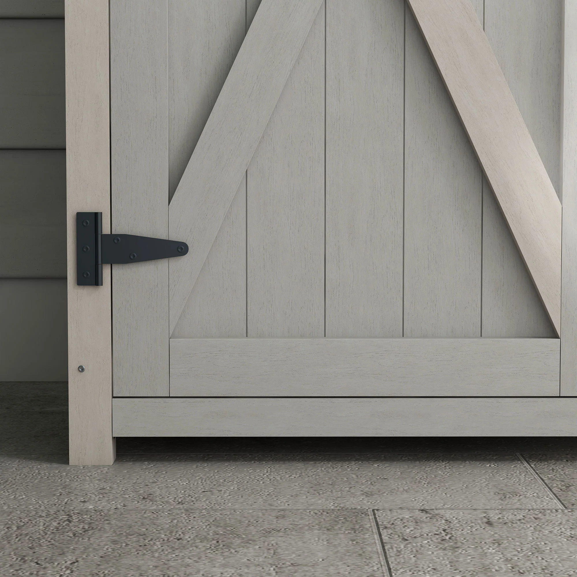 Outsunny Wood Garden Storage Shed Tool Cabinet Organizer w/ Shelves, Light Grey - Image 9