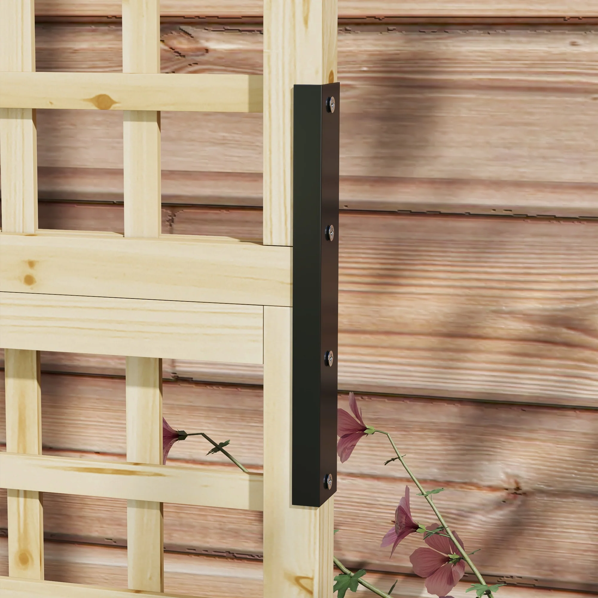 Outsunny Wood Planter with Trellis for Climbing Plants Vines Planter Box Natural - Image 8