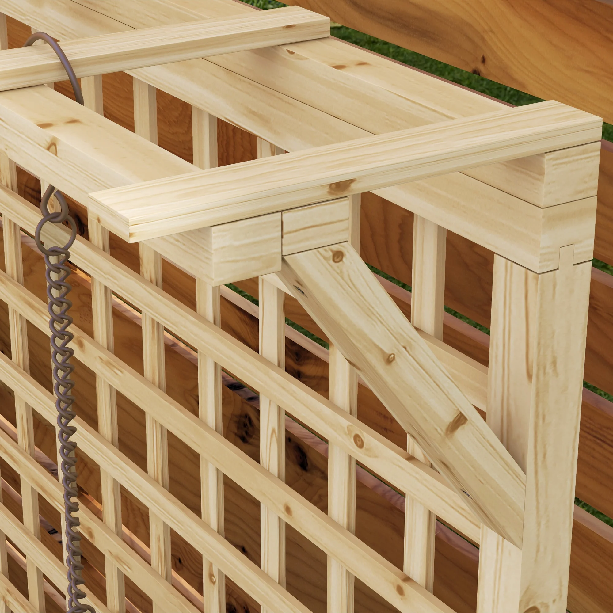 Outsunny Wood Planter with Trellis for Climbing Plants Vines Planter Box Natural - Image 9