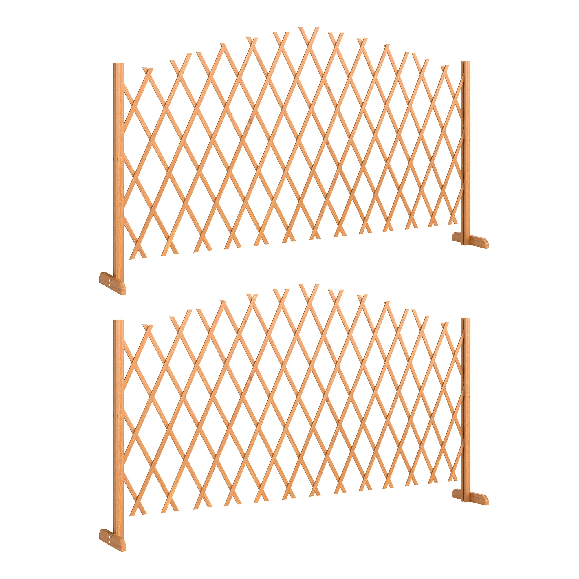 Outsunny Wooden Expanding Fence Panels, 180 x 30 x 103cm, Brown