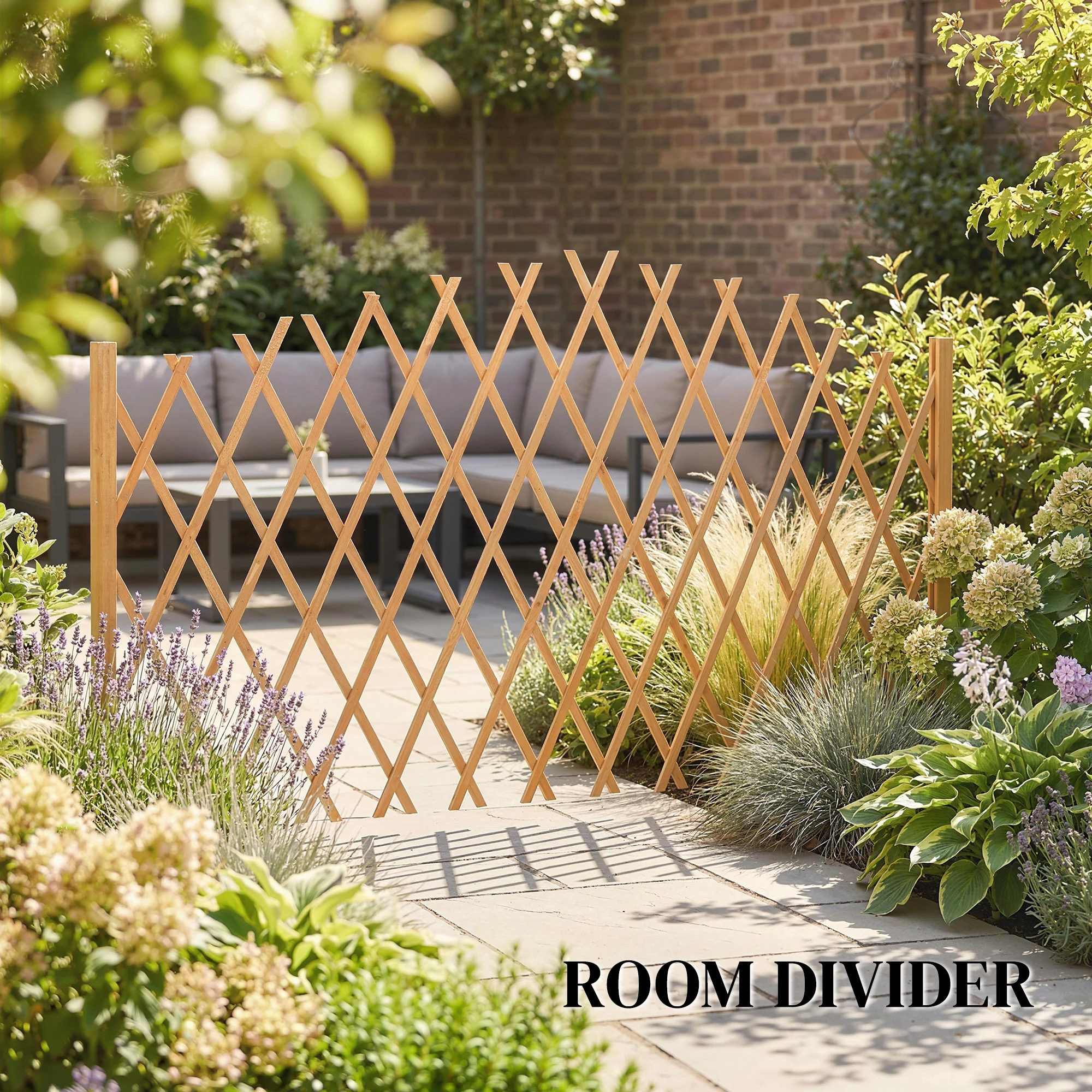 Outsunny Wooden Expanding Fence Panels, 180 x 30 x 103cm, Brown - Image 9