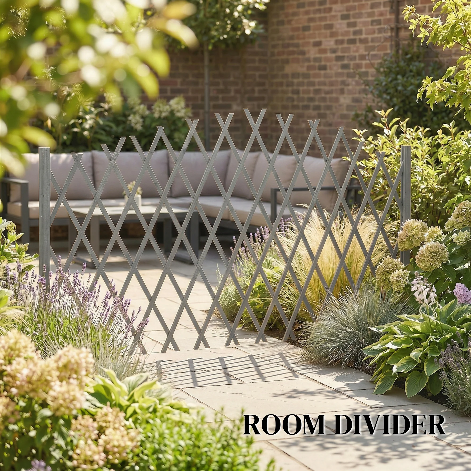 Outsunny Wooden Expanding Fence Panels, 180 x 30 x 103cm, Dark Grey - Image 9