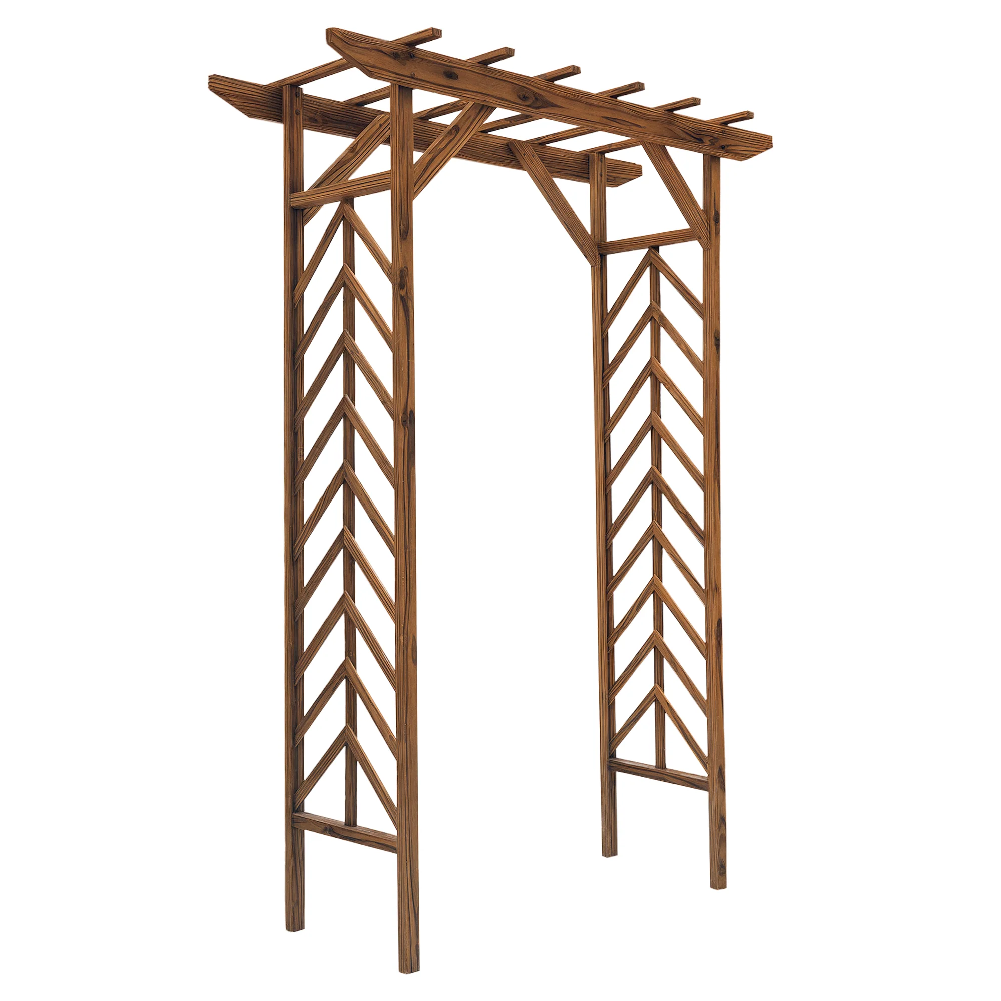 Outsunny Wooden Garden Arbor, Arch Trellis For Climbing Vines