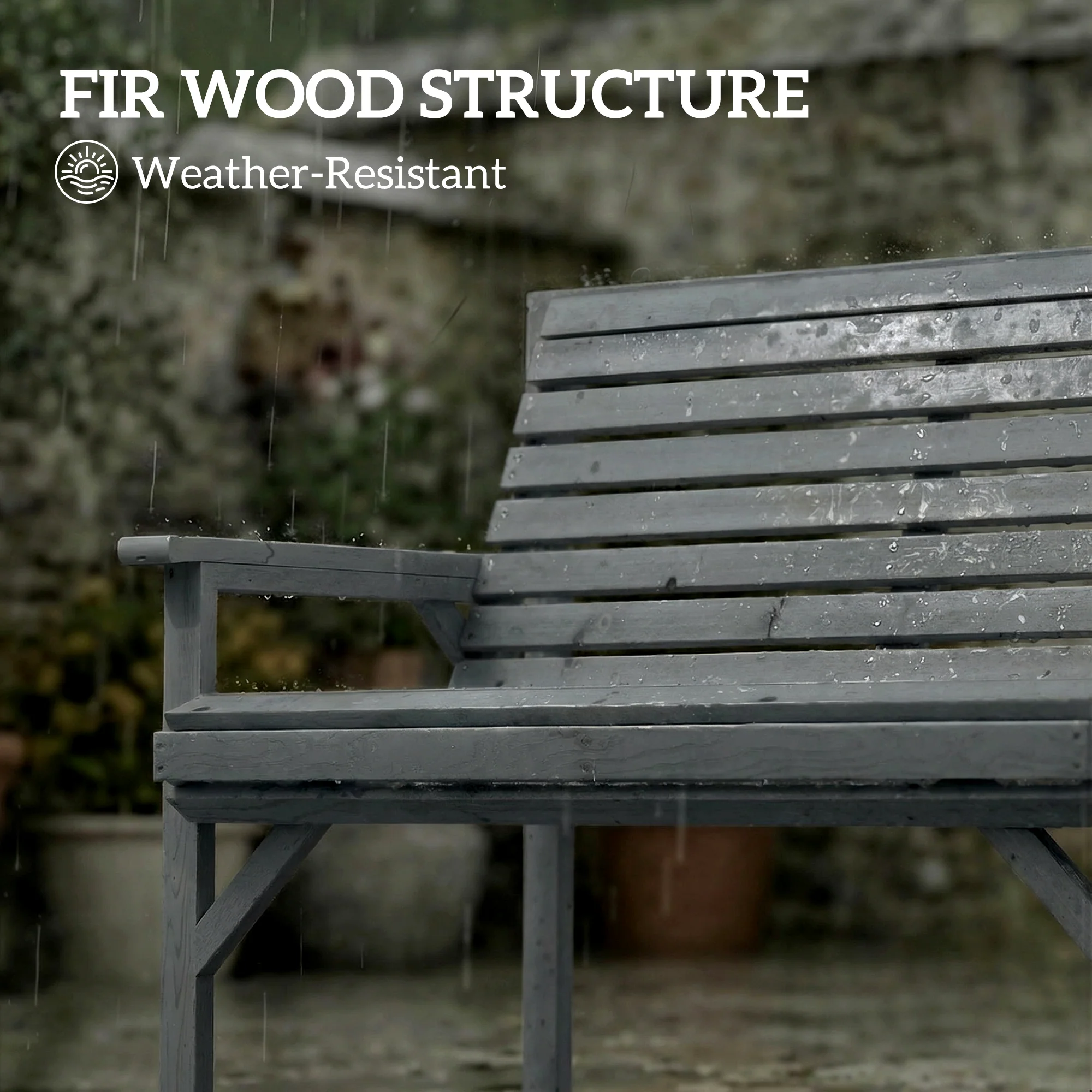 Outsunny Wooden Garden Bench 2 Seater, Patio Bench for Indoor Outdoor - Image 5