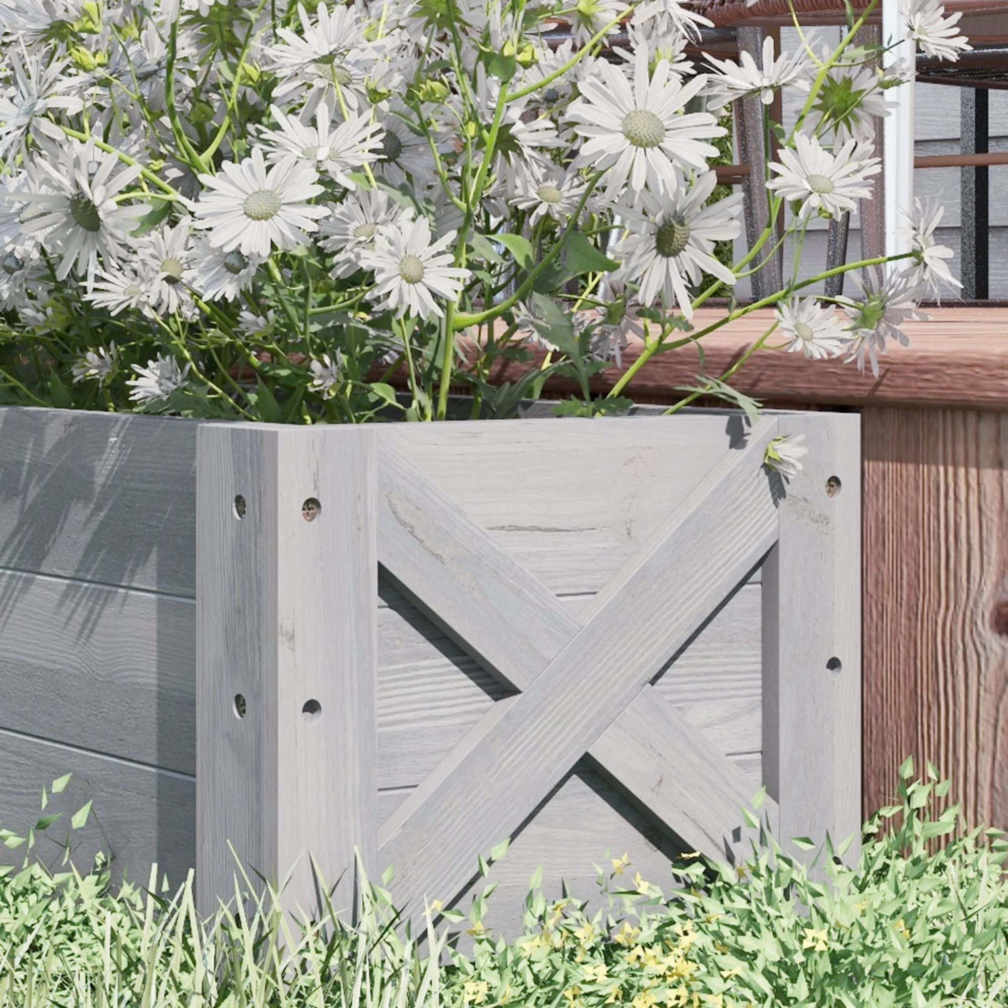 Outsunny Wooden Garden Raised Bed Planter Grow Containers Pot, 100x36.5x36cm - Image 9