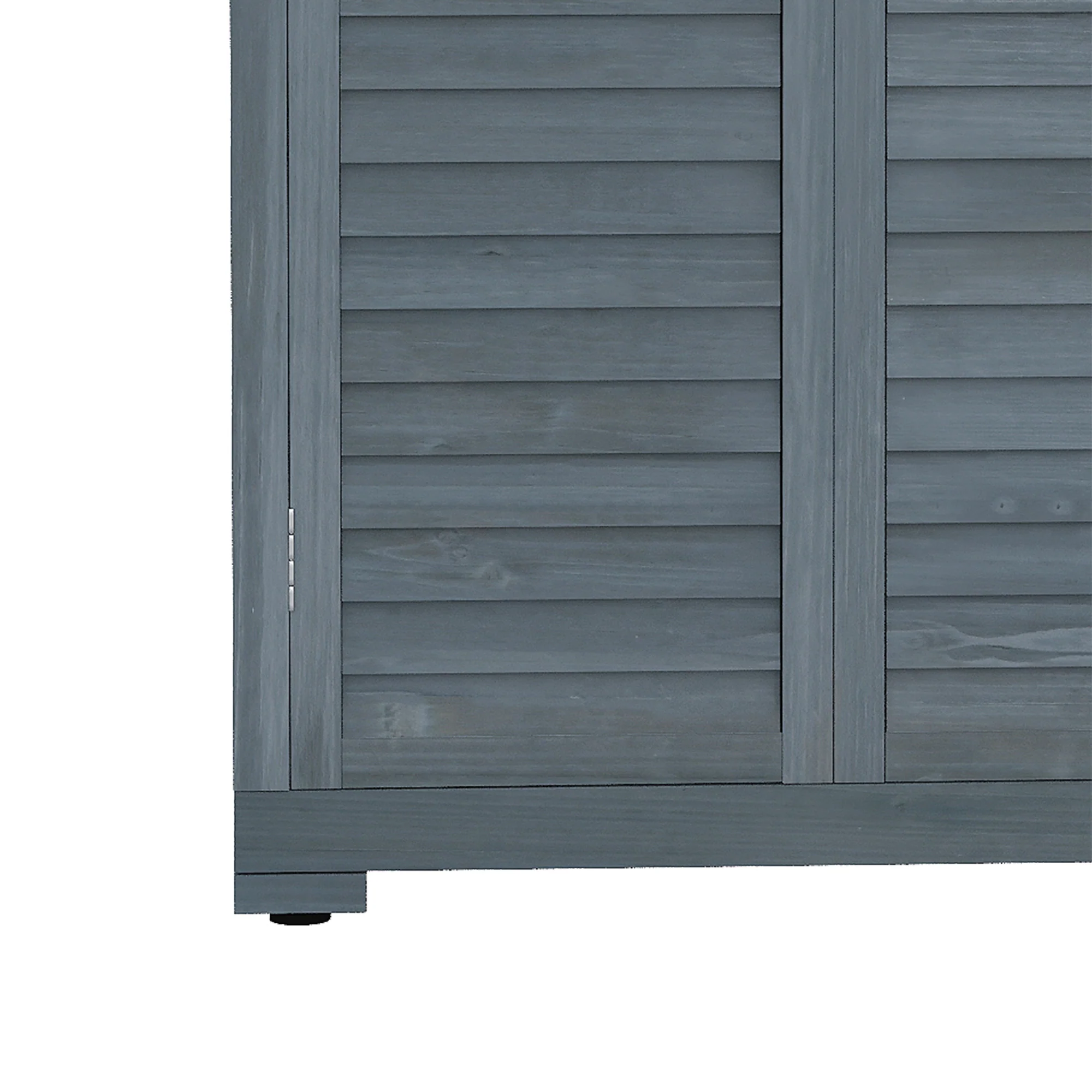 Outsunny Wooden Garden Storage Shed, 3 Shelves Tool Cabinet, Grey - Image 8
