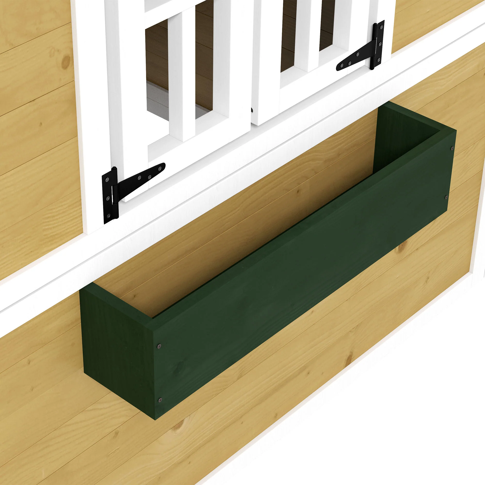 Outsunny Wooden Playhouse with Doors, Wooden, Plant Pots for Kids - Beige - Image 8