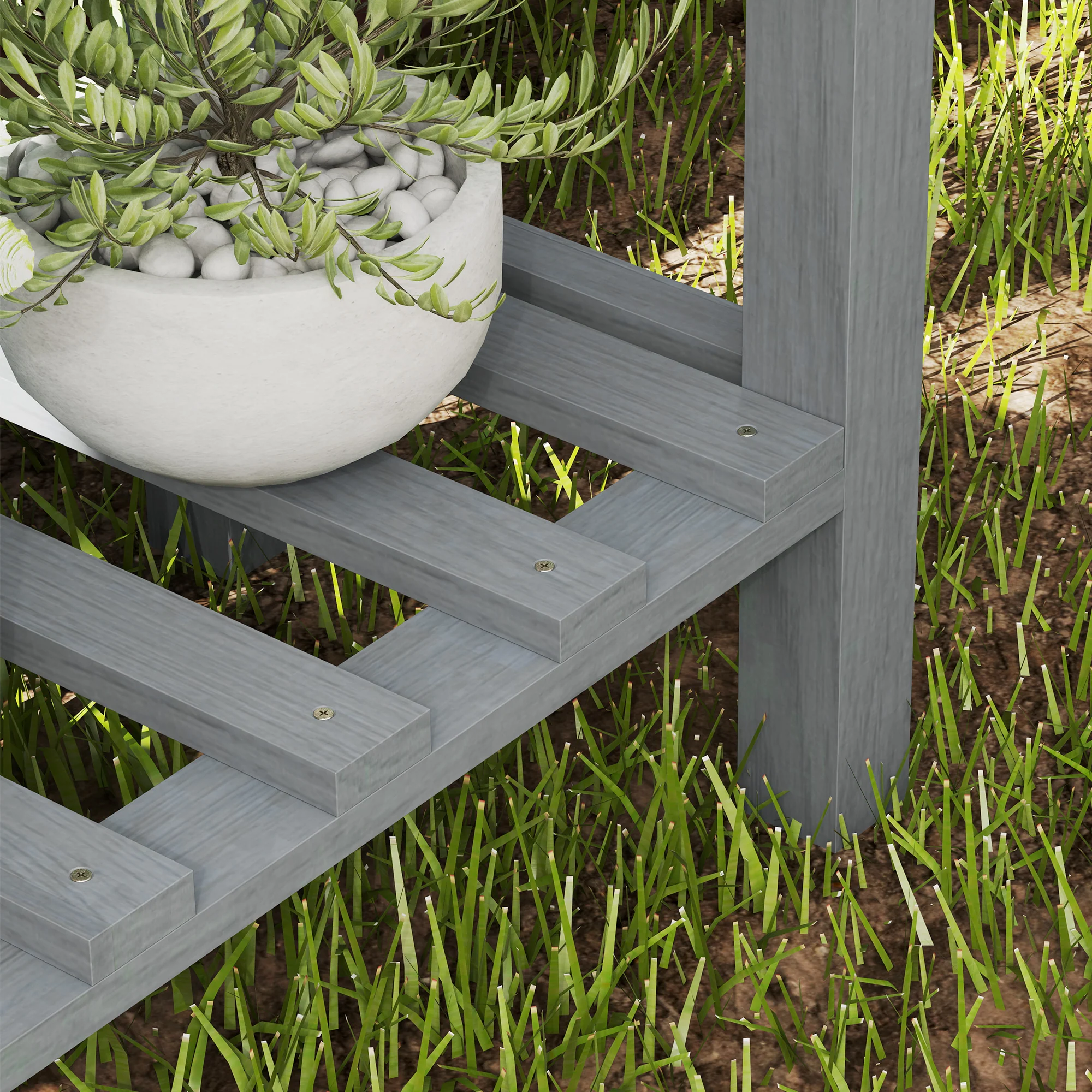 Outsunny Wooden Raised Bed w/ Bed Liner, Storage Shelf - Image 9