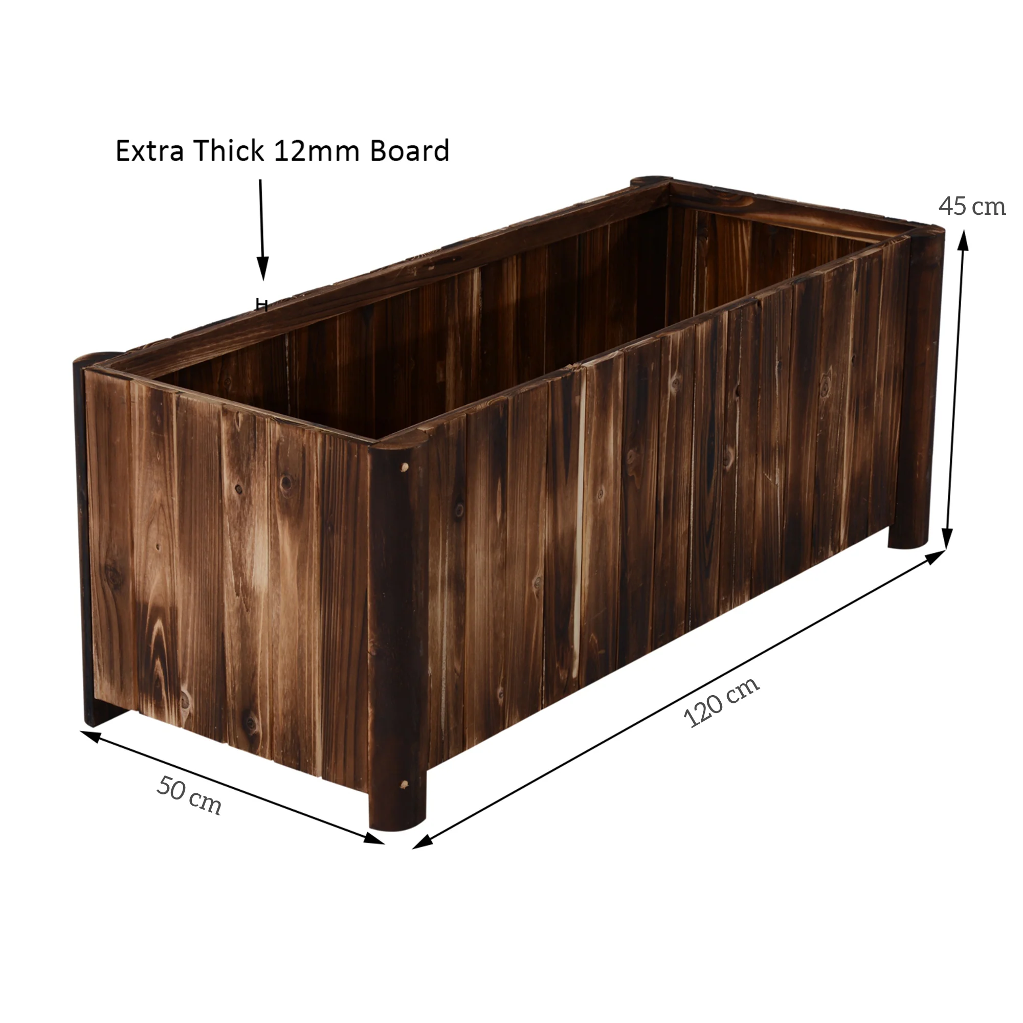 Outsunny Wooden Raised Garden Bed with Drainage Gaps - Image 3