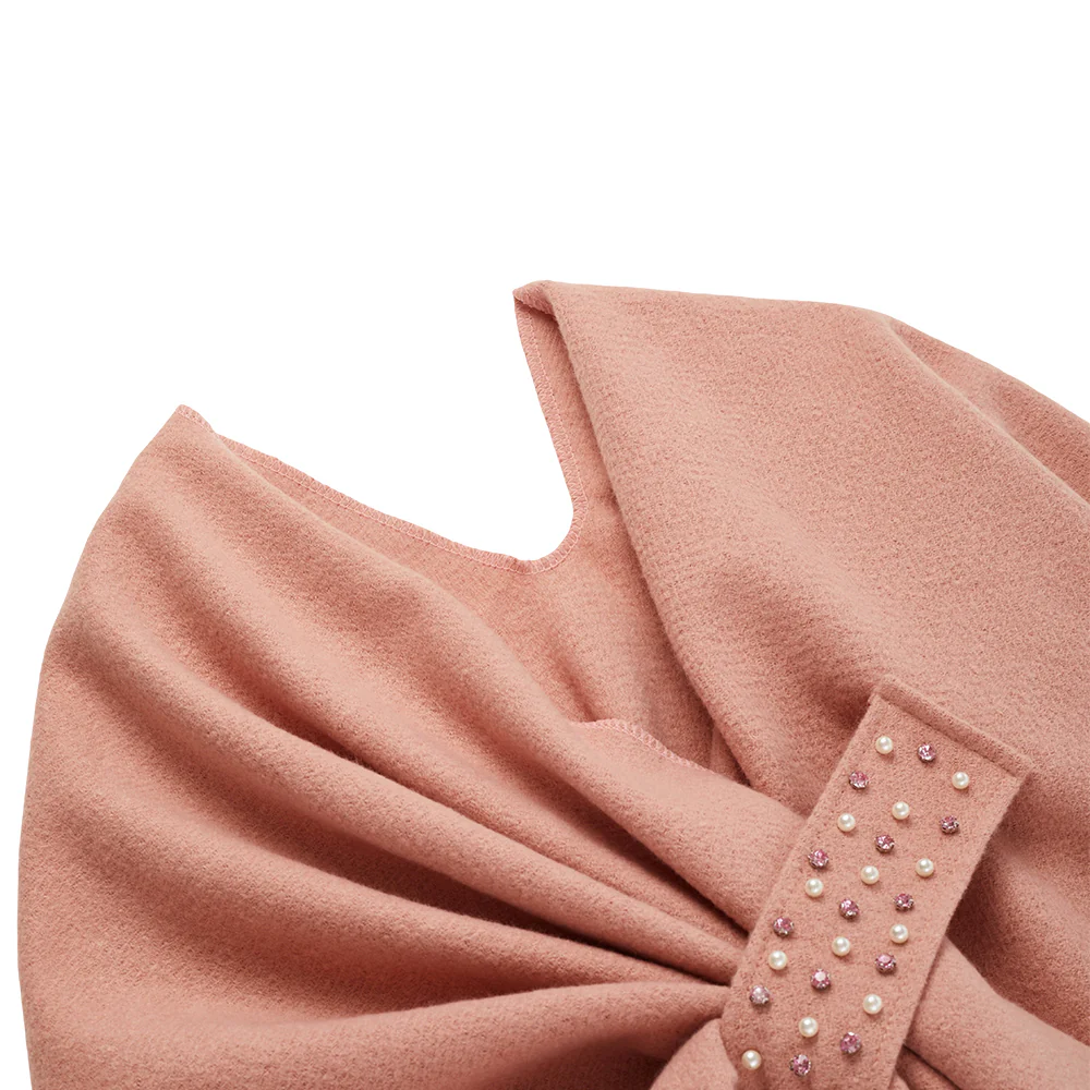 Oversized Plain Shawl Wrap - Pink - Image 5