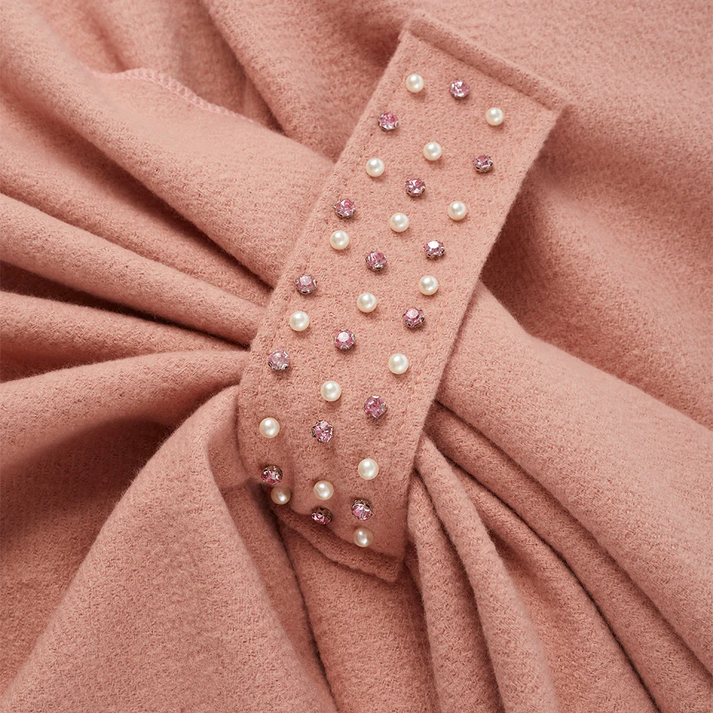 Oversized Plain Shawl Wrap - Pink - Image 6