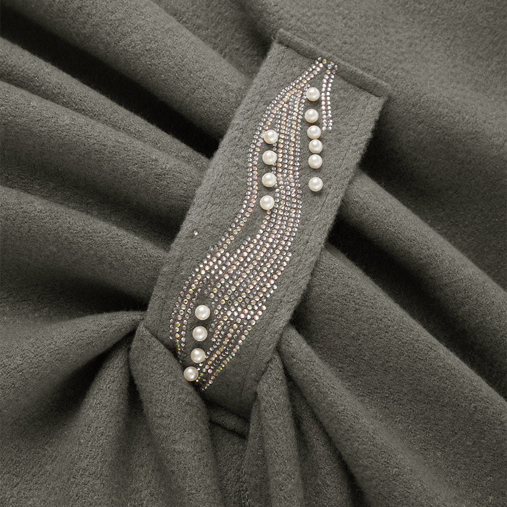 Oversized Plain Shawl Wrap - Grey - Image 5
