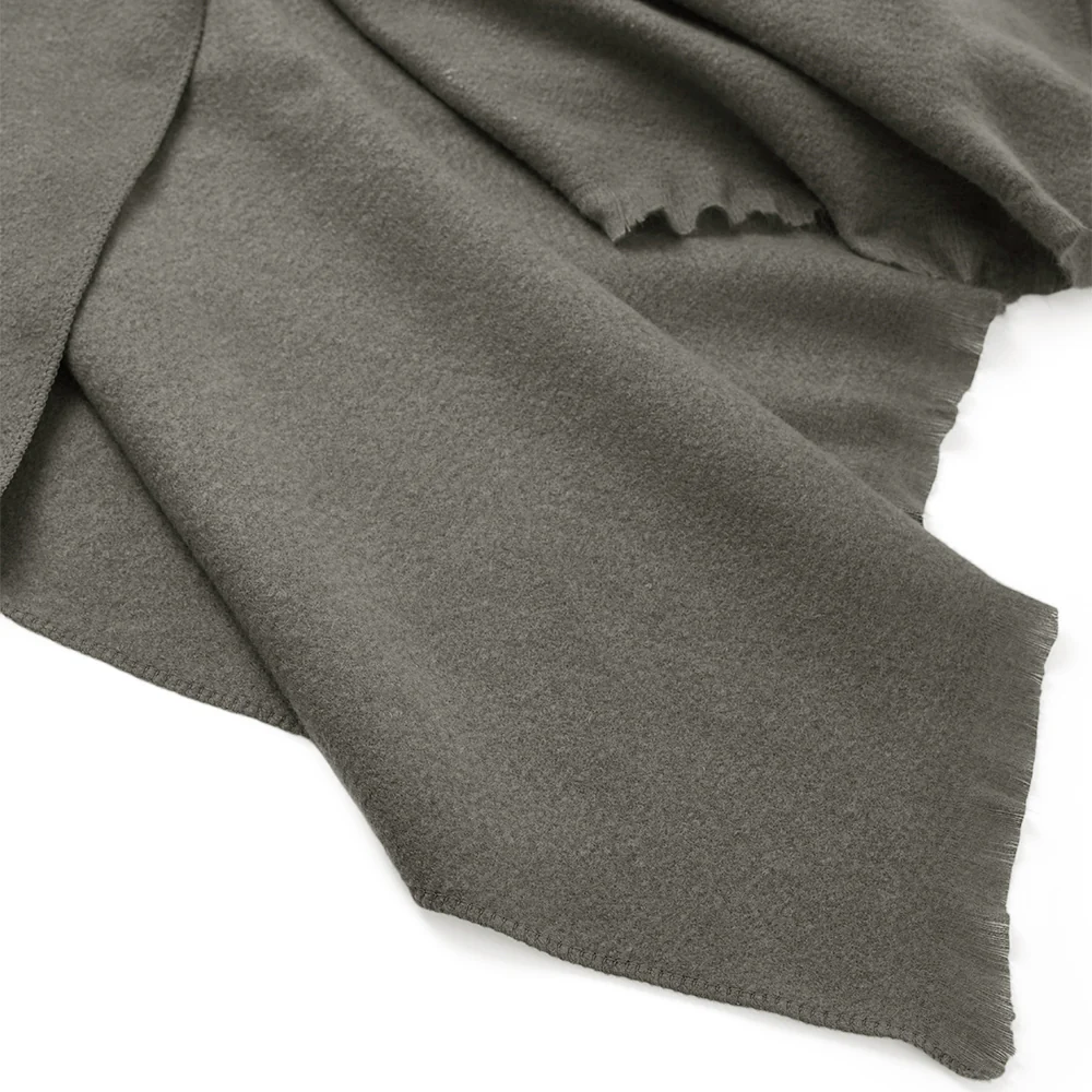 Oversized Plain Shawl Wrap - Grey - Image 6