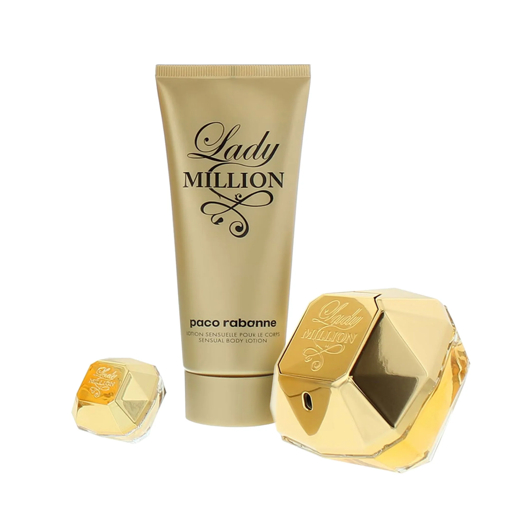 Paco Rabanne Lady Million 3 Piece Gift Set: Eau De Parfum 80ml - Body Lotion 100ml - Eau De Parfum 5ml - Image 4