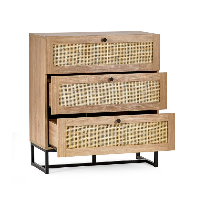 Padstow 3 Drawer Chest - Oak - Image 2