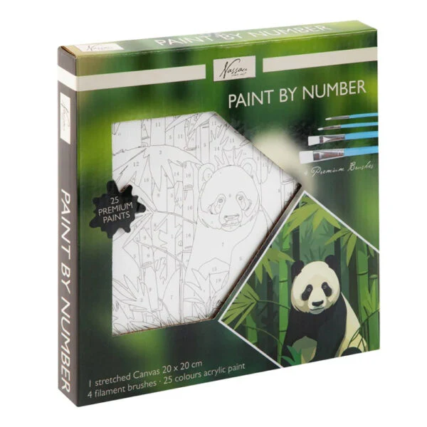 Paint By Number 20X20Cm Panda-25 Paints/4 Brushes