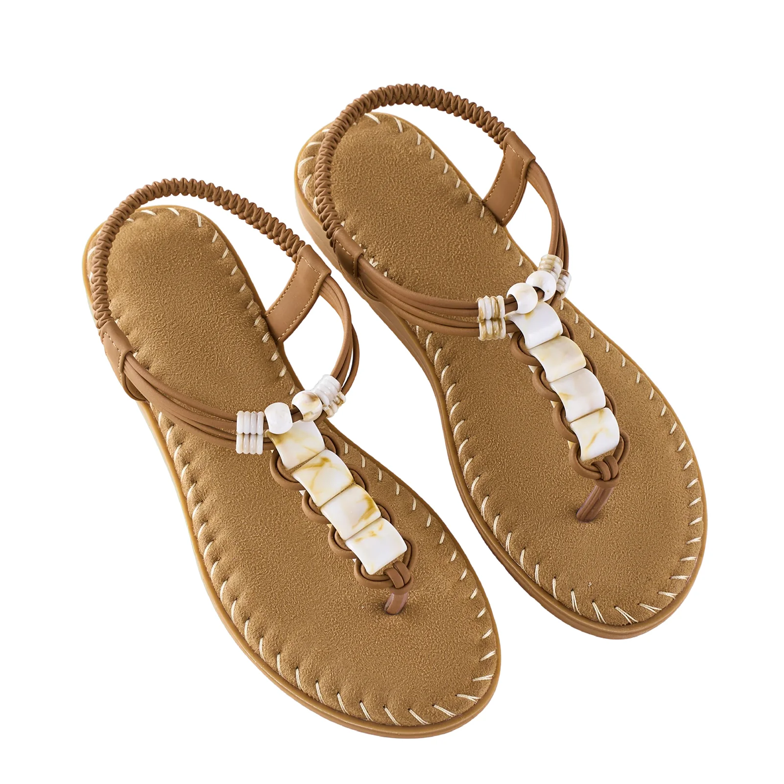 Pair Of Casual Bohemian Flip-Flop Sandals - Image 2