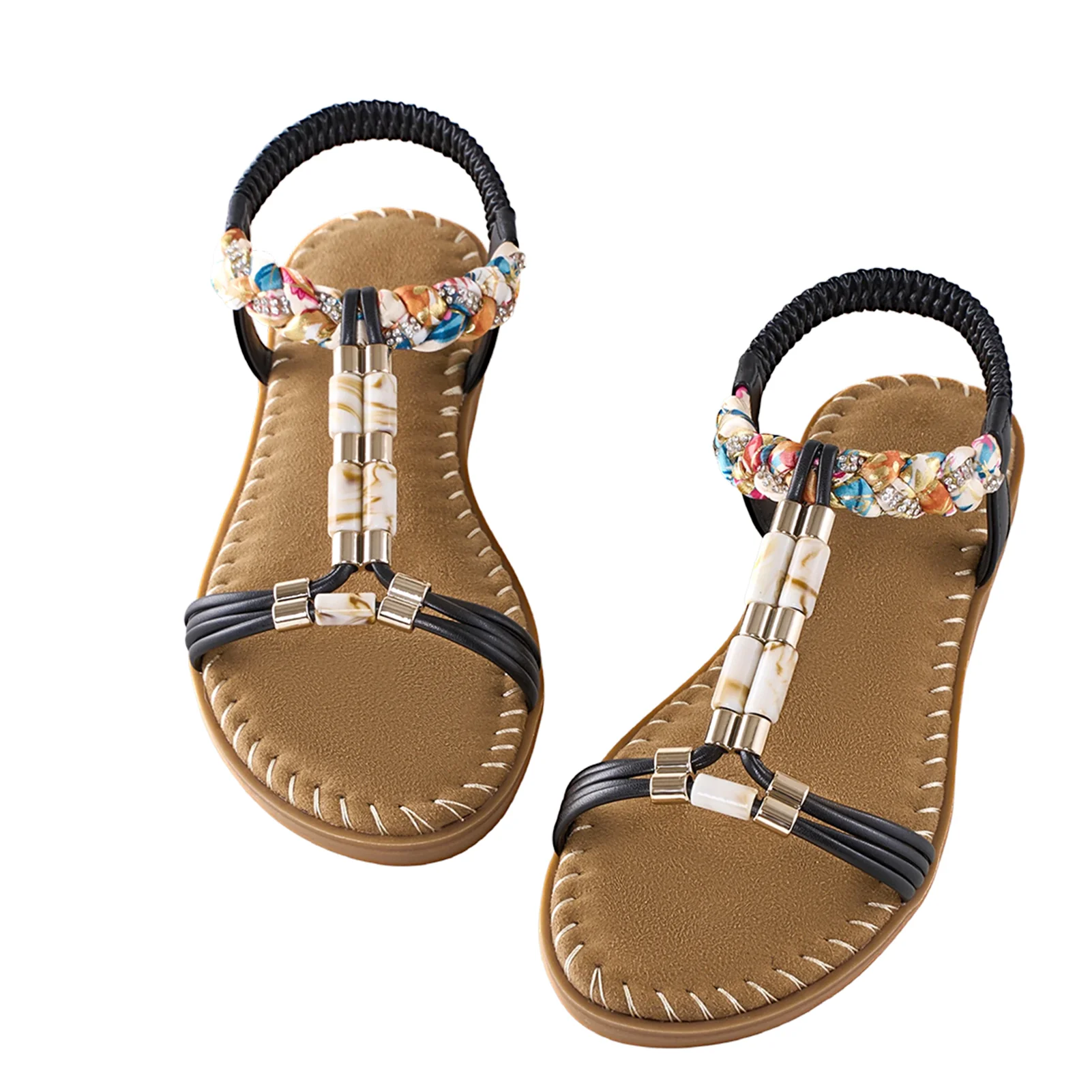 Pair Of Casual Bohemian Open-Toe Sandals