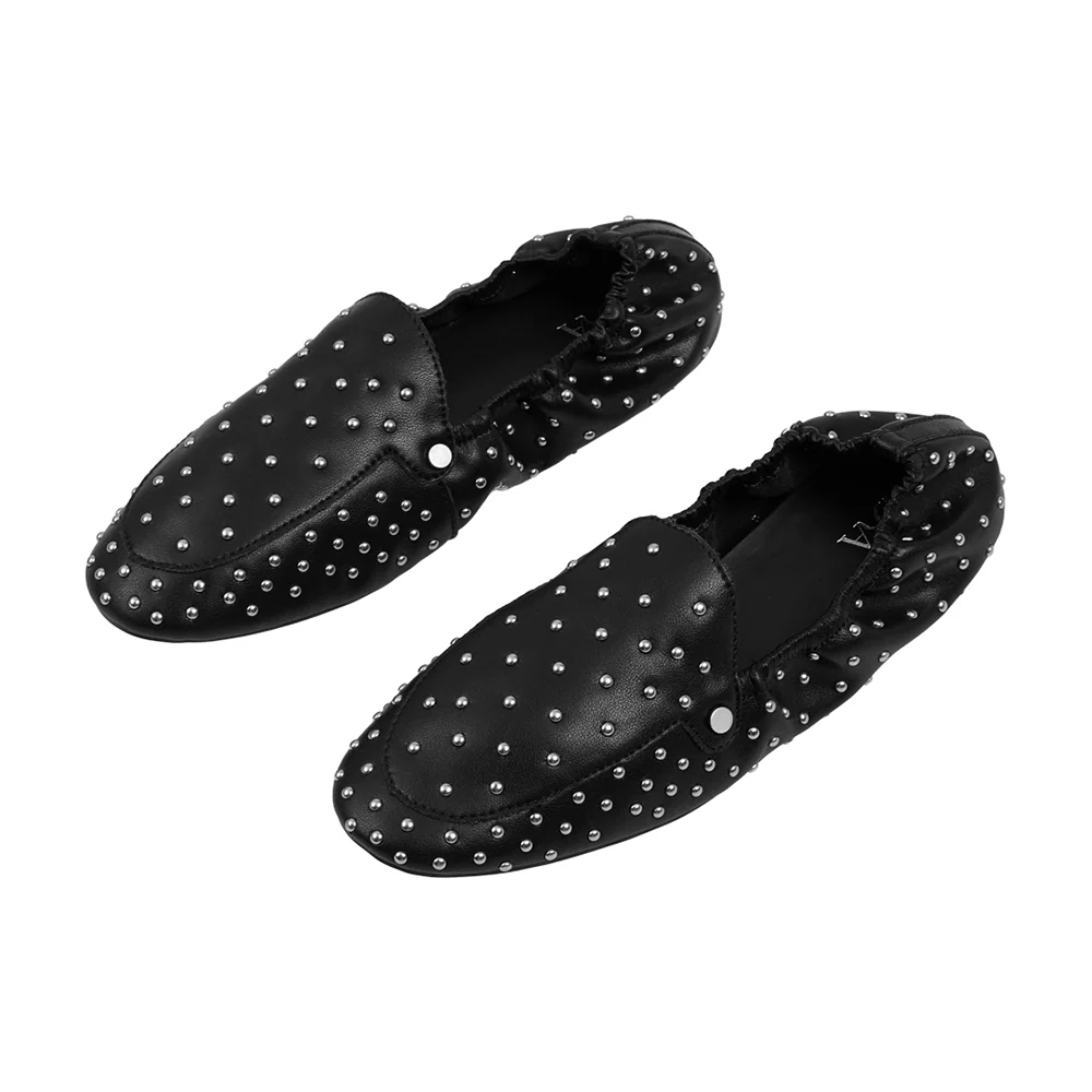 Studded Slip-on Loafers - Black - Image 3