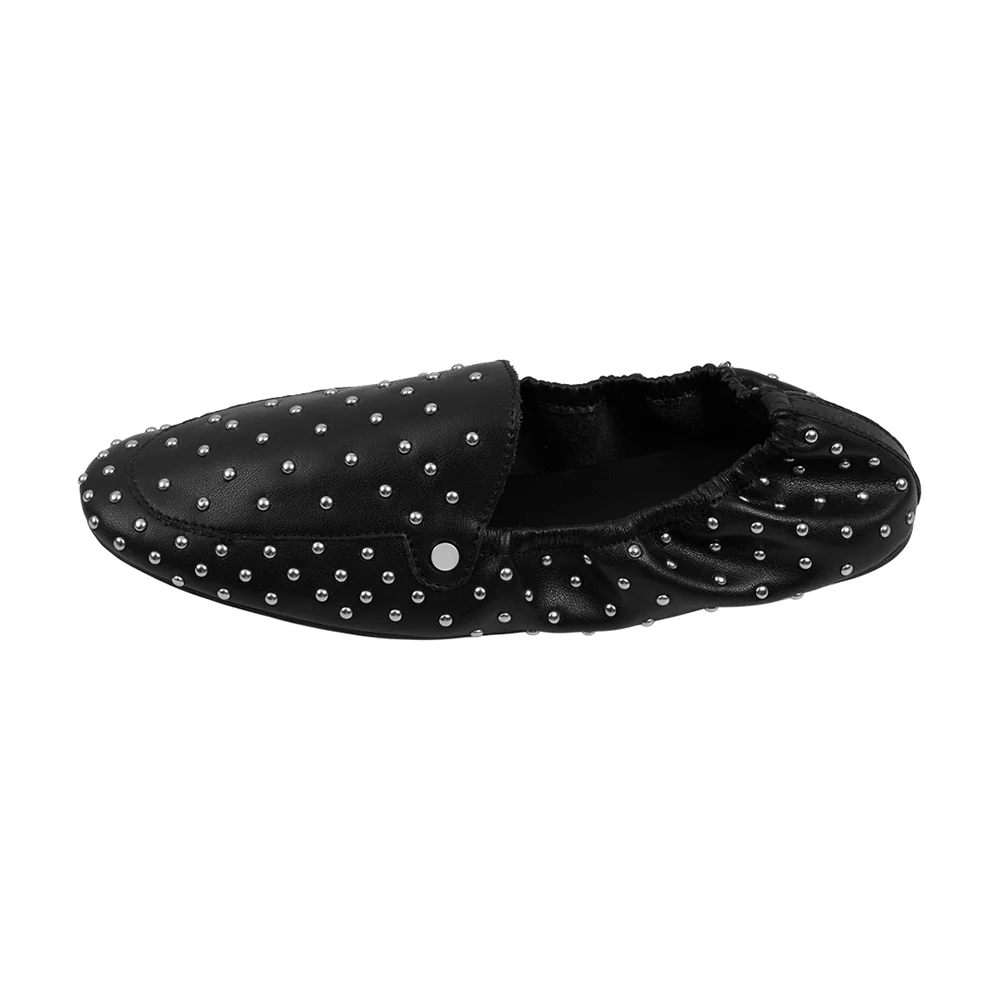 Studded Slip-on Loafers - Black - Image 5