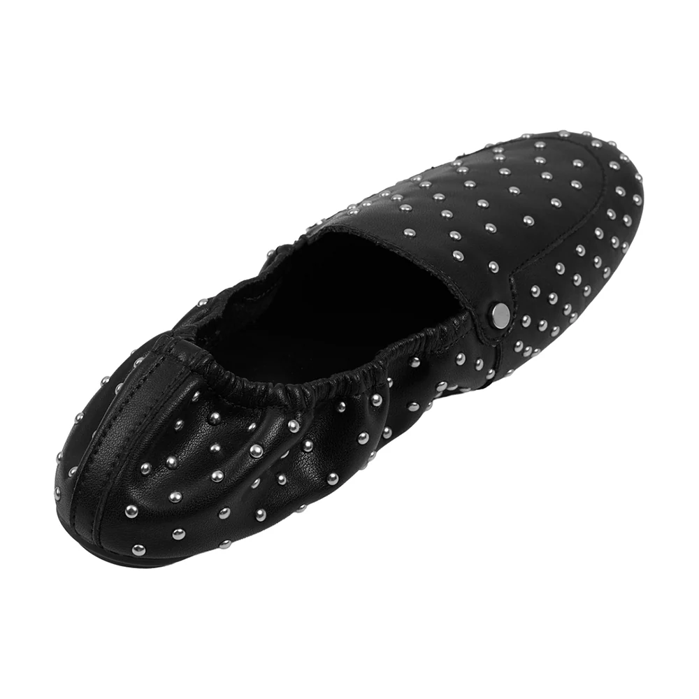 Studded Slip-on Loafers - Black - Image 6