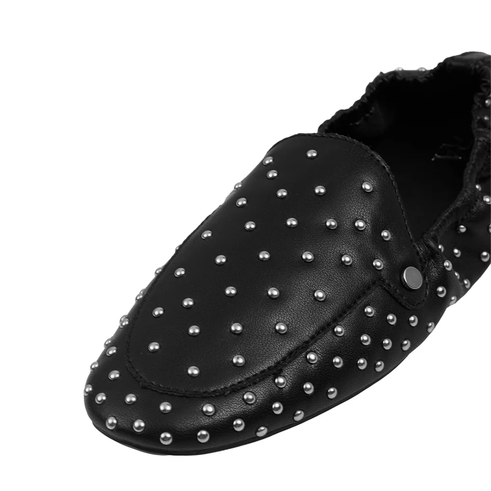 Studded Slip-on Loafers - Black - Image 7