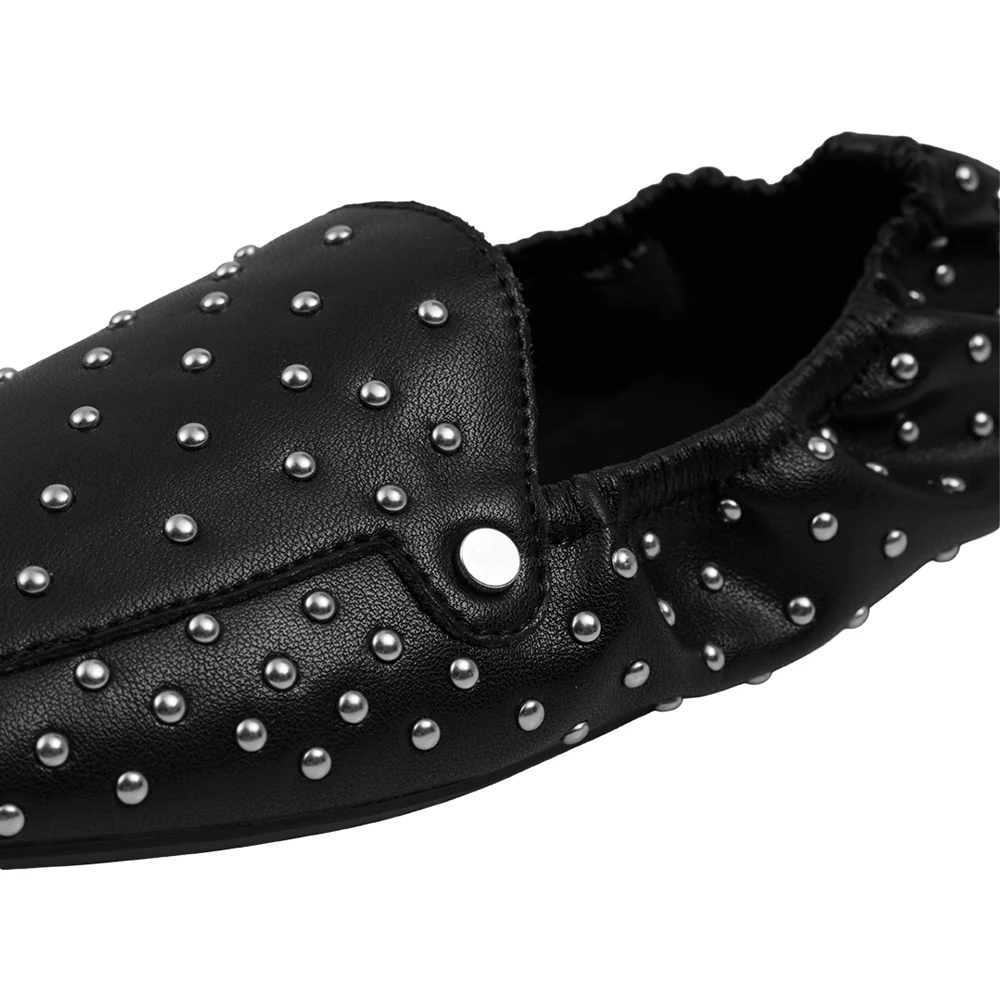 Studded Slip-on Loafers - Black - Image 8