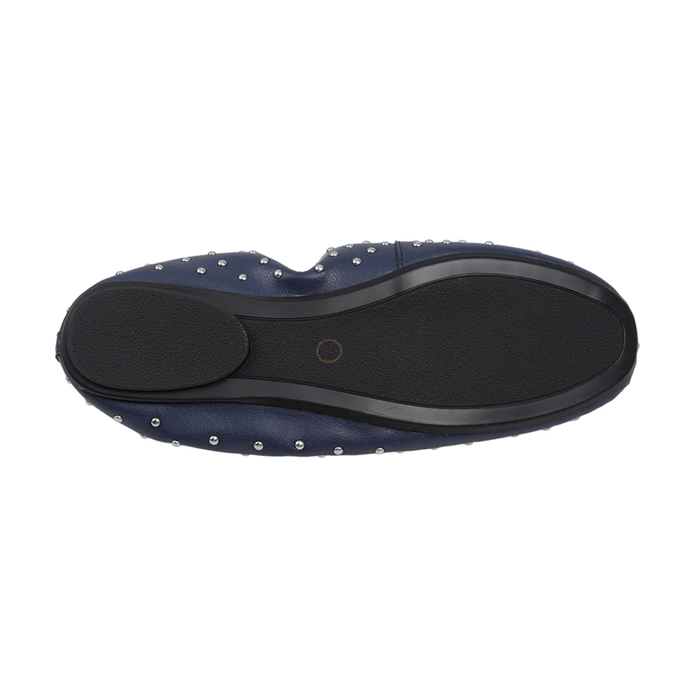 Studded Slip-on Loafers - Blue - Image 8