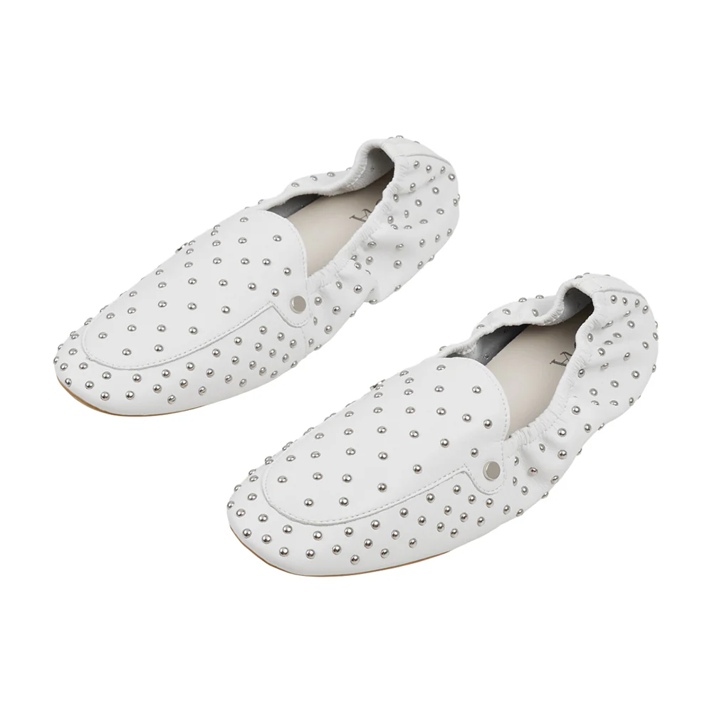 Pair Of Fashion Studded Slip-on Loafers - Image 3