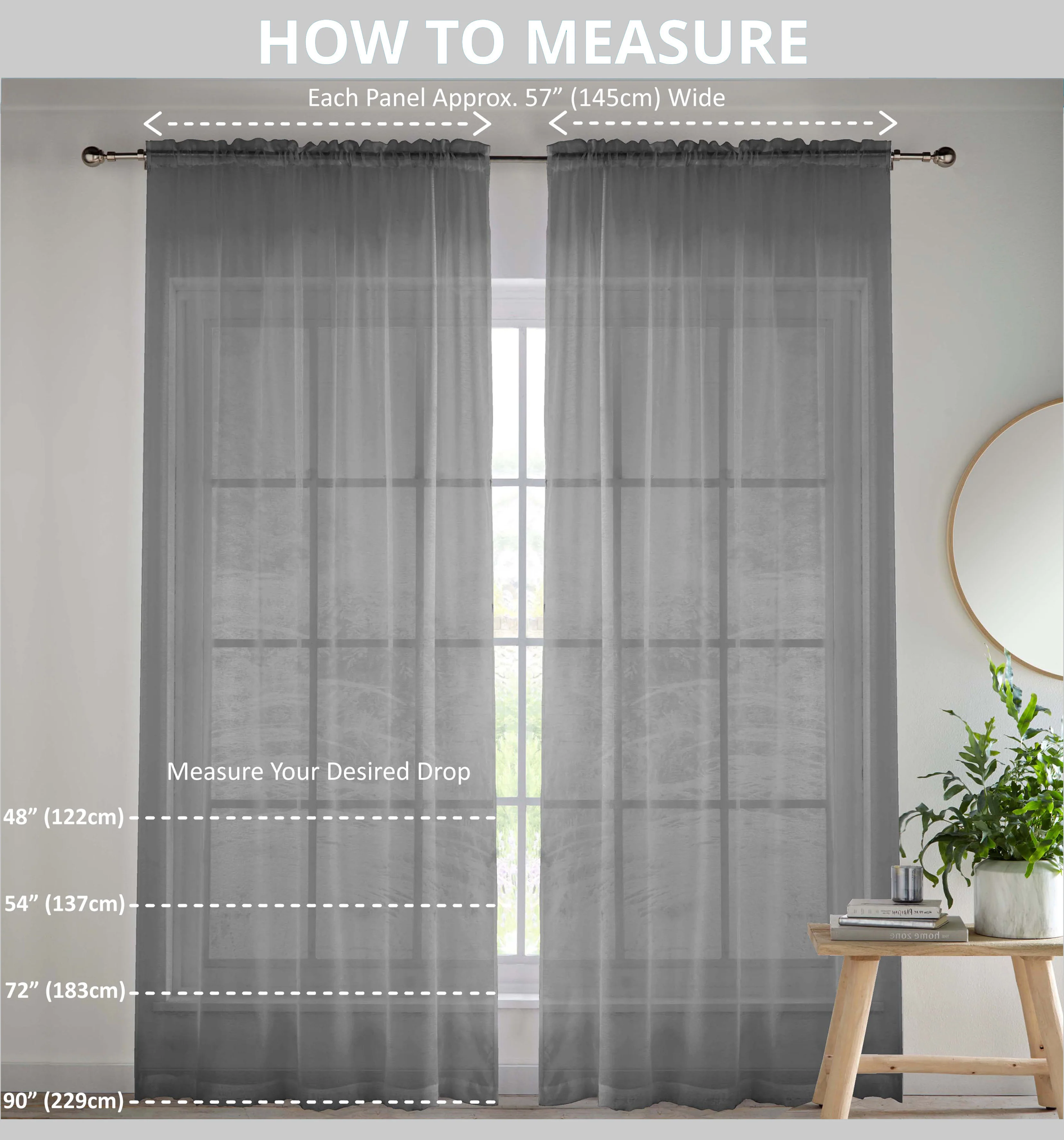 Pair of Santorini Natural Cream/Beige Linen Look Stripe Panels with Eyelet Header - Image 4