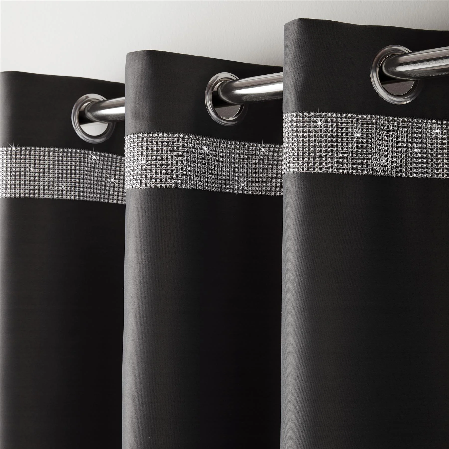 Palace Diamante Ring Top Blackout Curtains