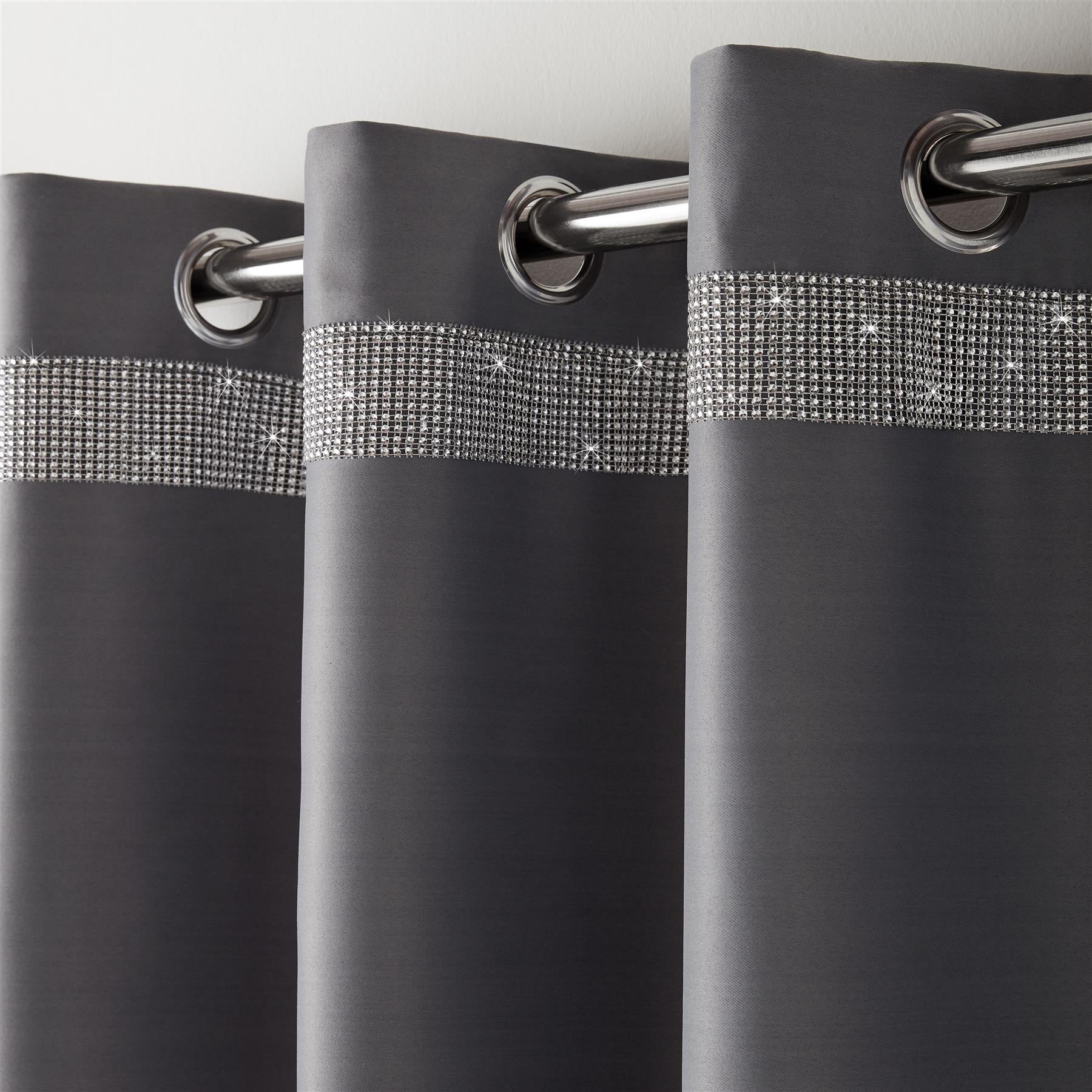 Palace Diamante Ring Top Blackout Curtains
