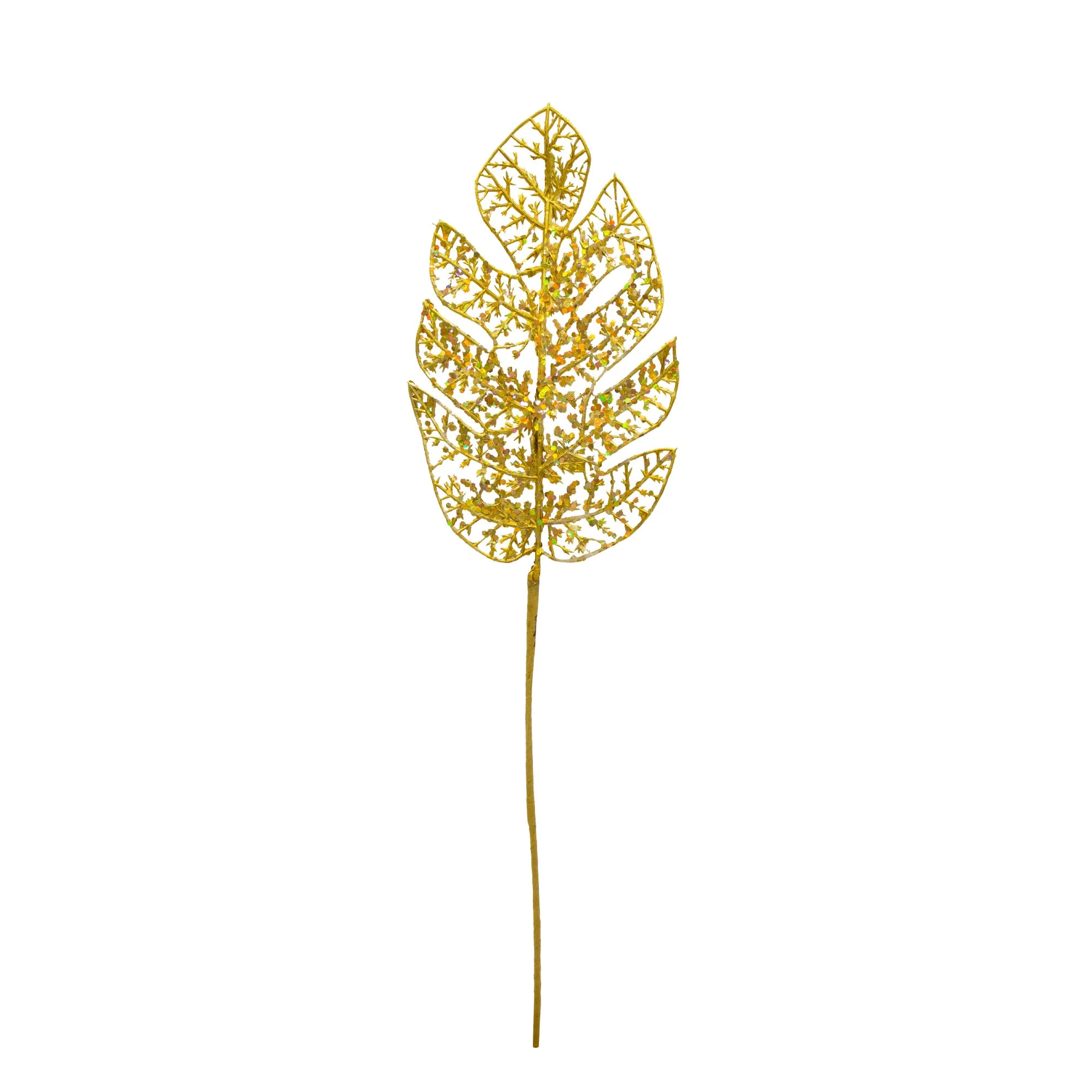 Palm Leaf Glitter Pick - Champagne